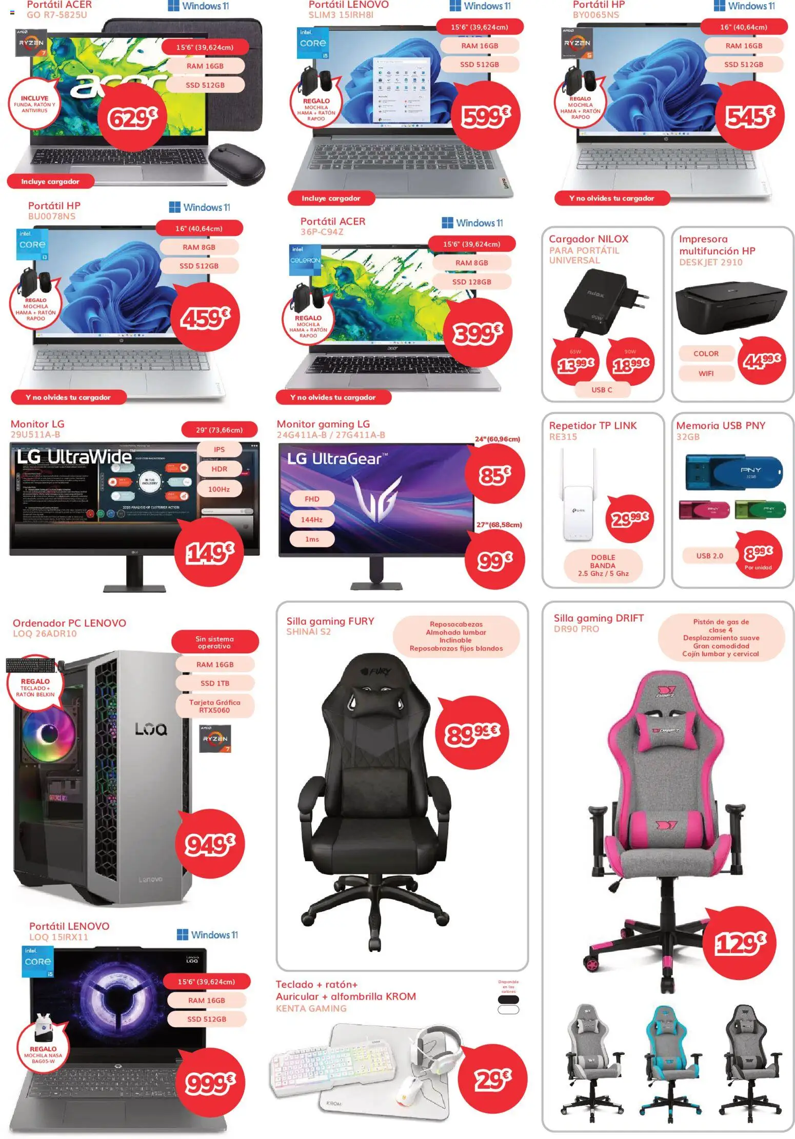 Mi Electro folleto │ válido desde el 01/09/2026 | Página: 7 | Productos: Teclado, USB, Cojín, Silla
