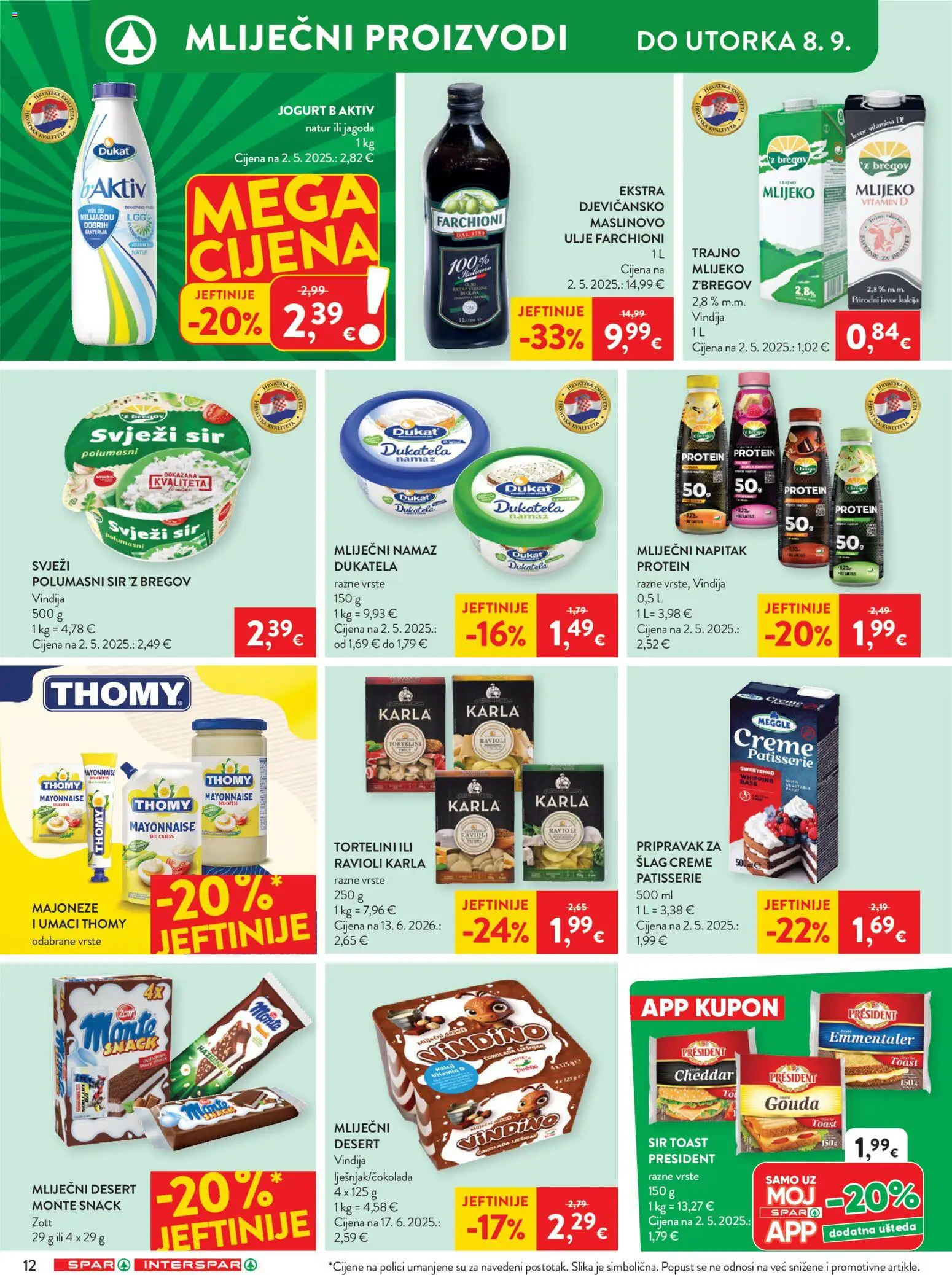 Interspar katalog | vrijedi od 02.09.2026 | Stranica: 14 | Proizvodi: Umaci, Ulje, Toast, Mliječni proizvodi