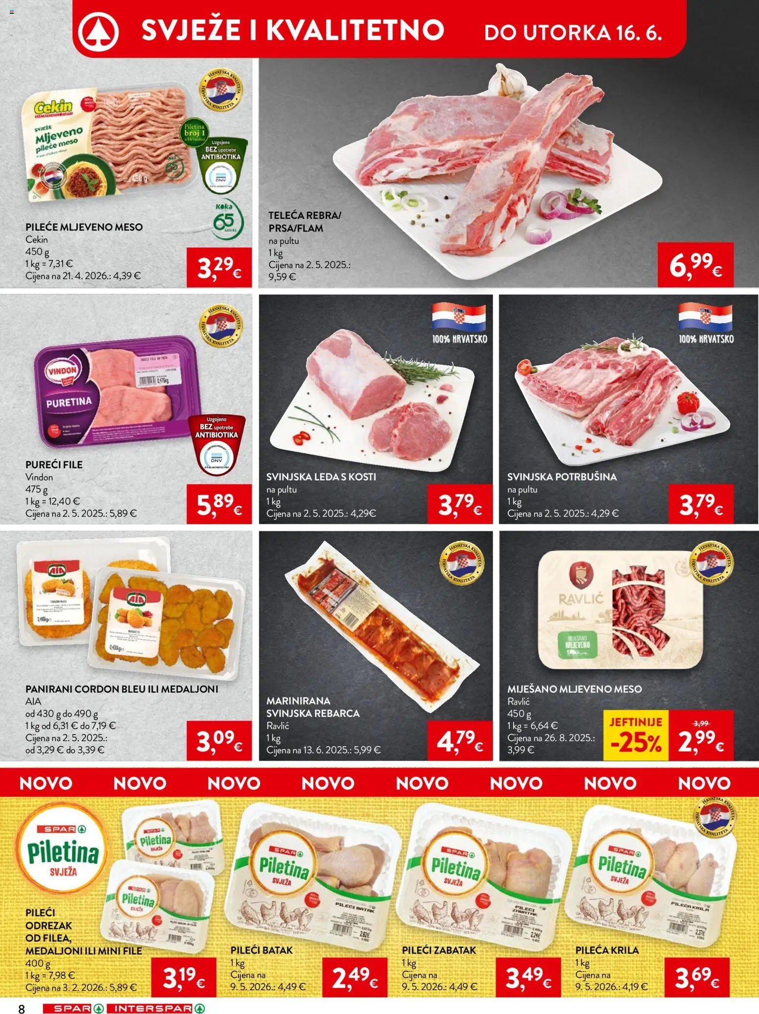 Spar katalog | vrijedi od 10.06.2026 | Stranica: 9 | Proizvodi: Pileća krila, Feta, Meso, Piletina