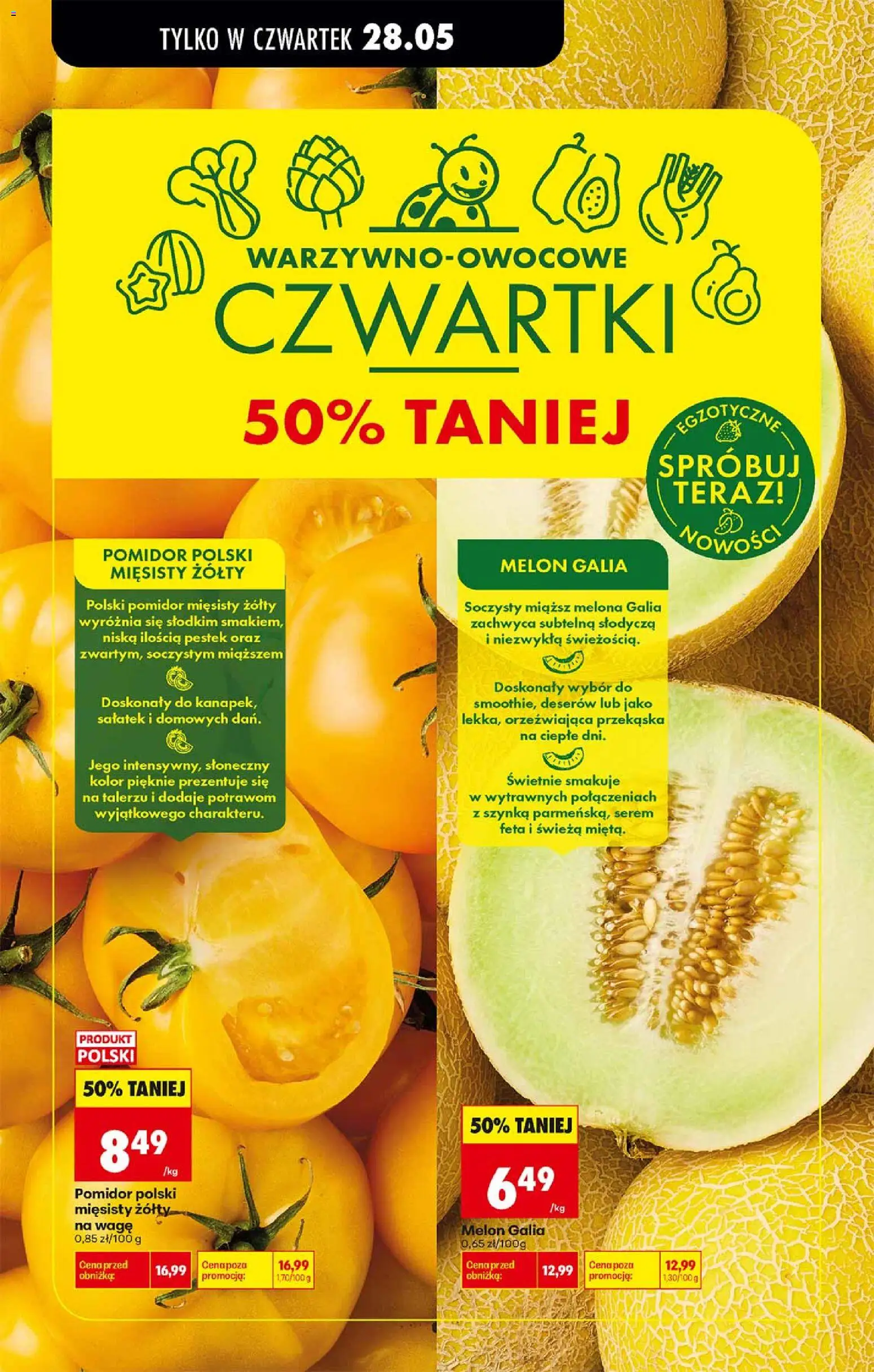 Biedronka gazetka od środy od 27.05.2026 | Strona: 61 | Produkty: Melon, Szynka