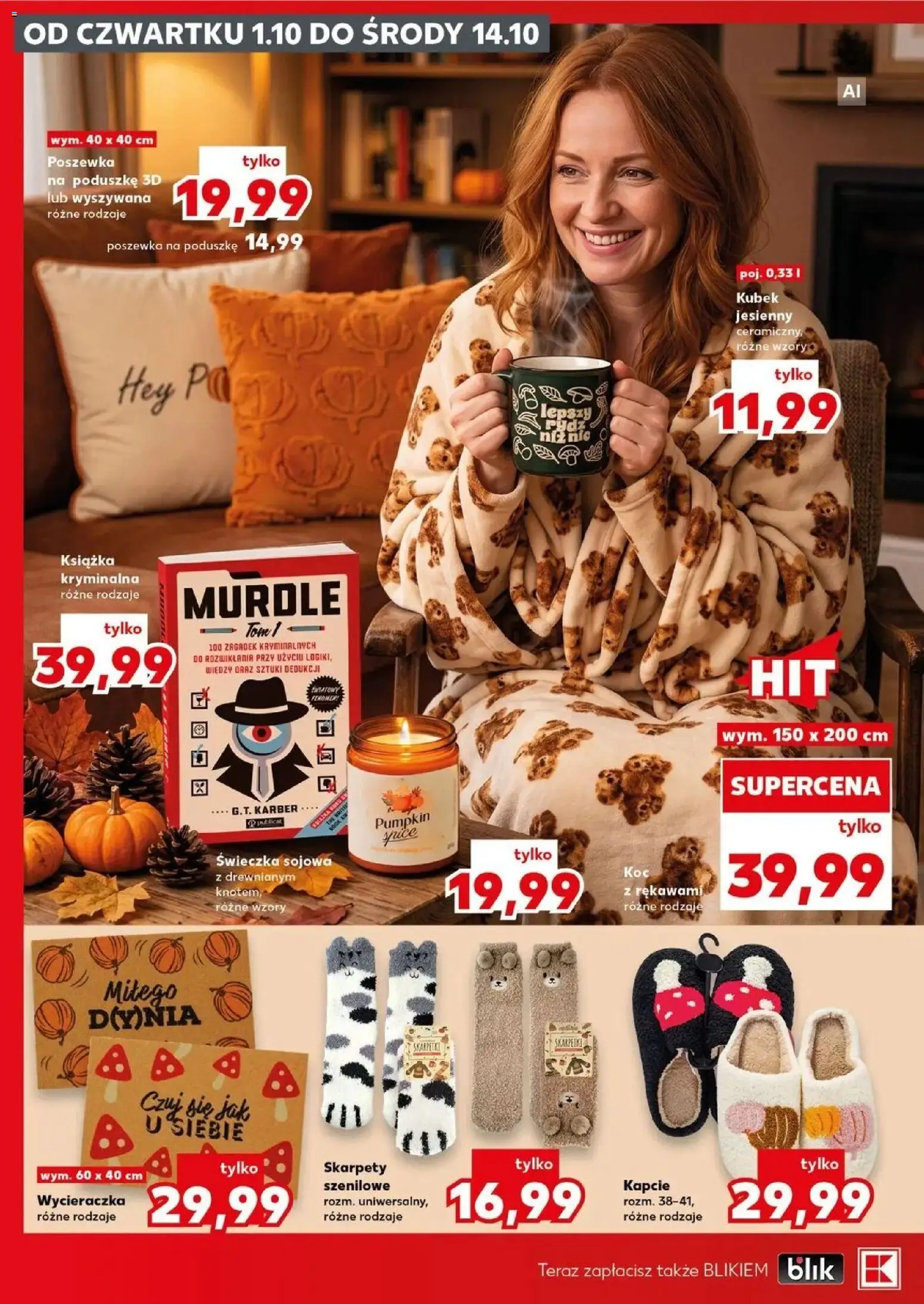 Kaufland gazetka - Złap Okazje od 01.10.2026 - od jutra PDF | Strona: 6 | Produkty: Skarpety, Kapcie, Koc, Wycieraczka