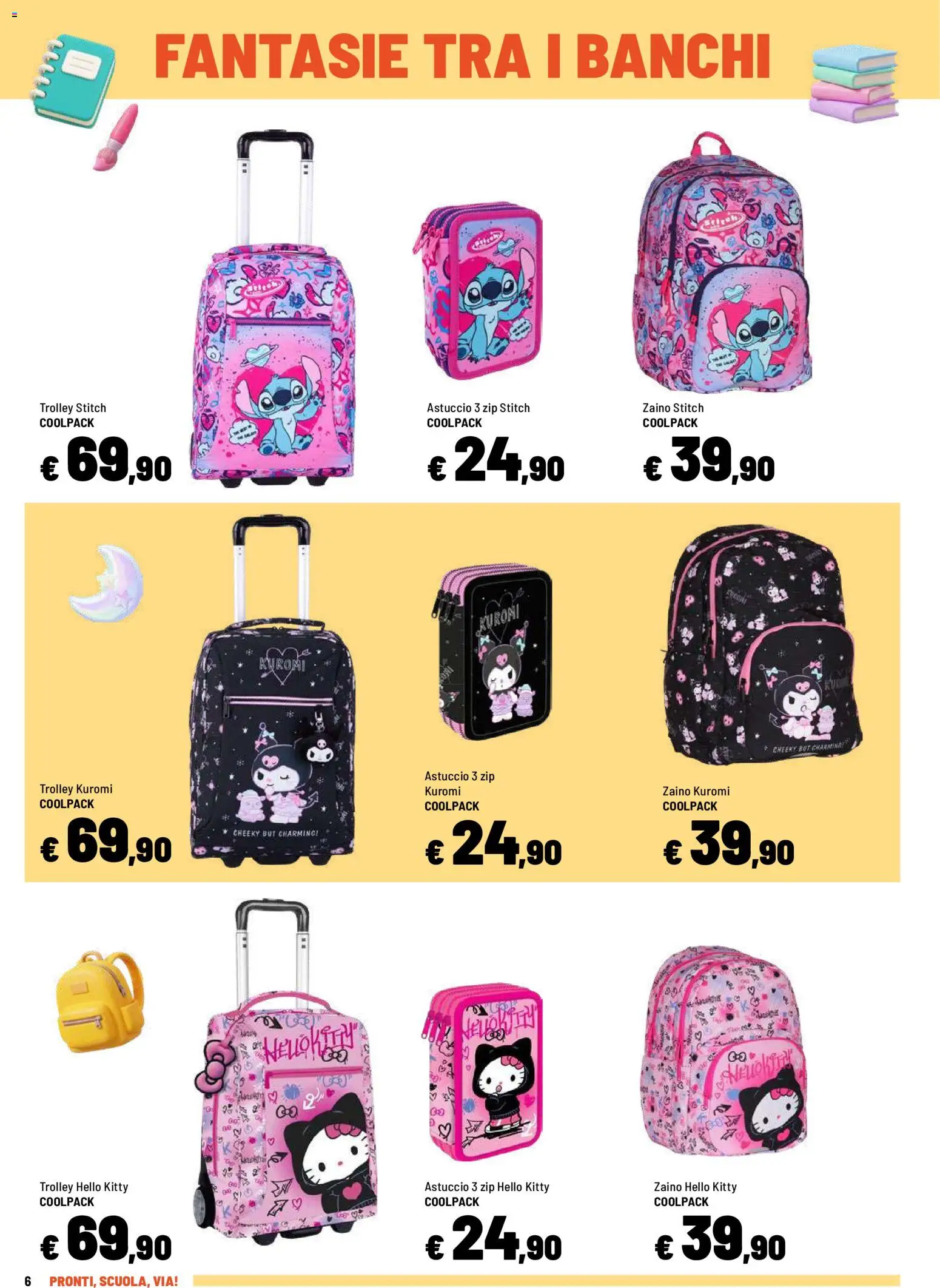 Volantino Iper del 10/08/2026 | Pagina: 6 | Prodotti: Zaino, Astuccio, Trolley