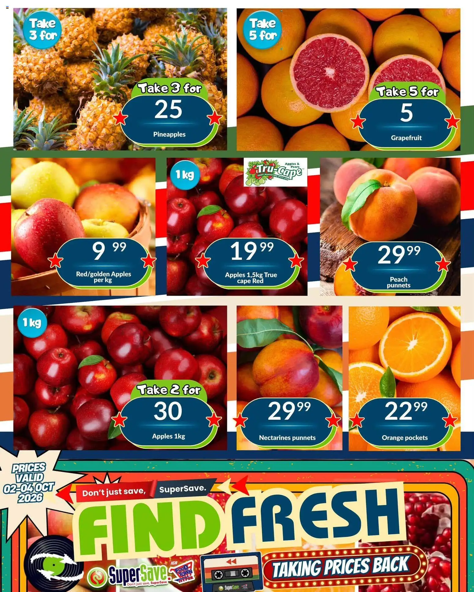 New Super Save catalogue – valid from 02/10/2026 | Page: 4 | Products: Grapefruit, Fruit, Peach, Nectarines