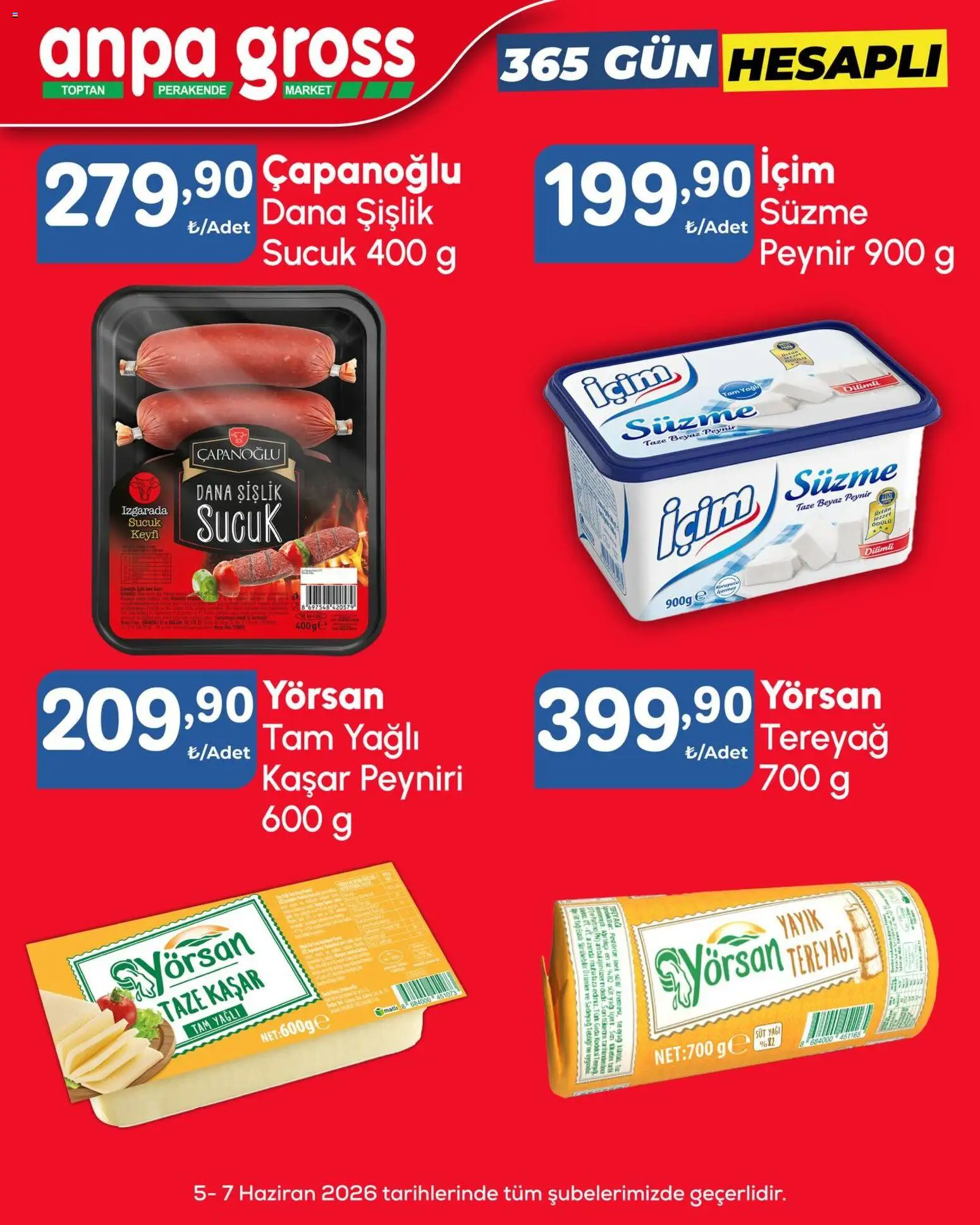 Anpa Gross Katalog - 05.06.2026 tarihinden itibaren geçerlidir | Sayfa: 7 | Ürünler: Süt, Peynir, Süzme peynir, Sucuk