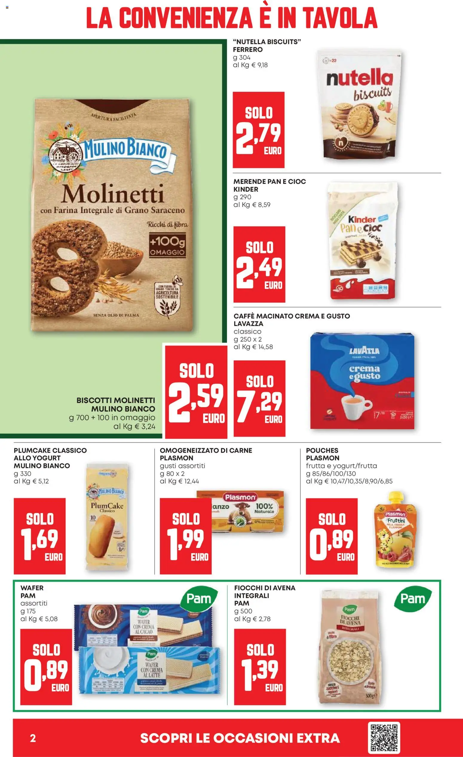 Volantino PAM del 21.05.2026 | Pagina: 2 | Prodotti: Crema, Frutta, Lavazza, Macinato