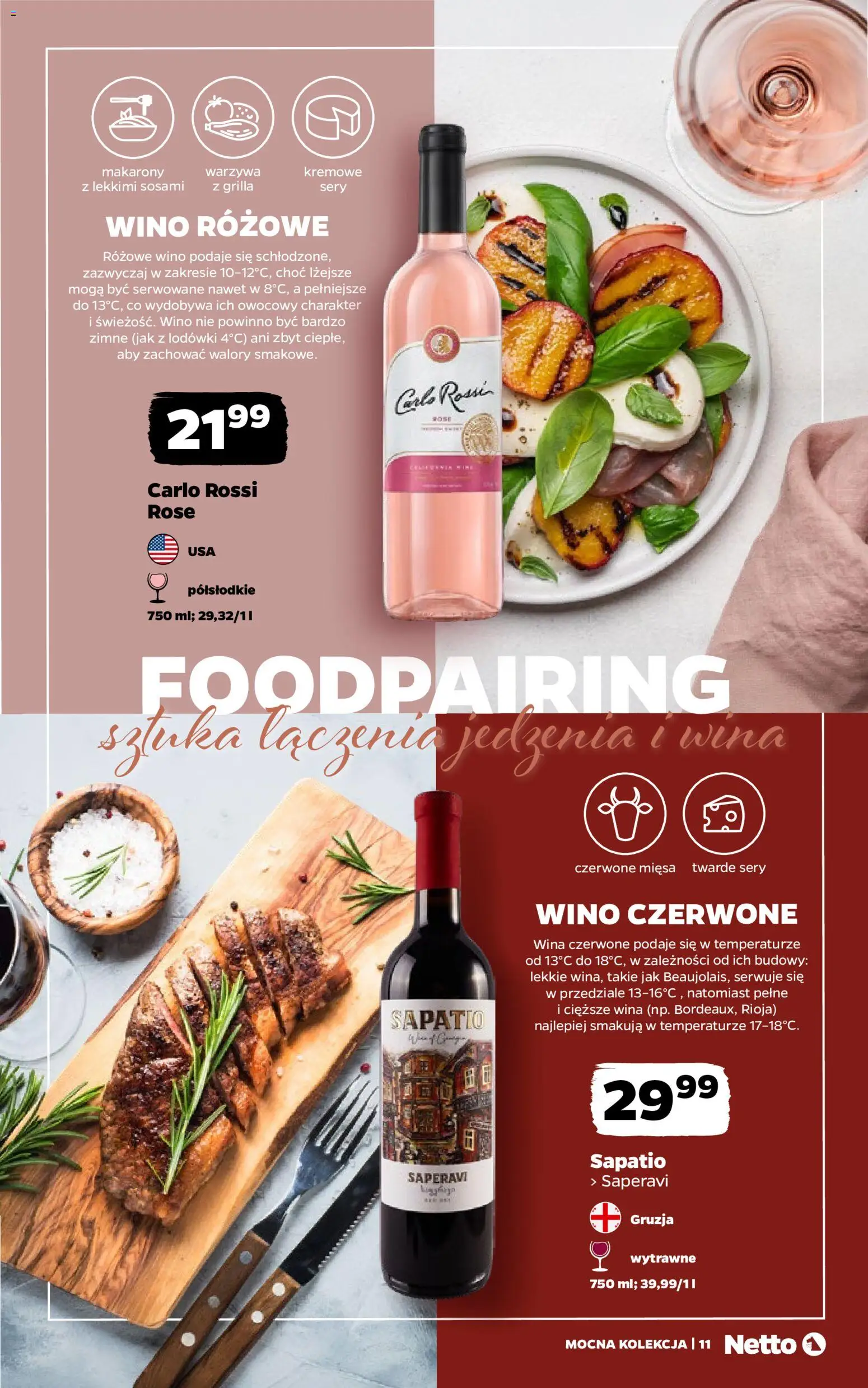 Netto gazetka - Wina od 06.07.2026 | Strona: 11 | Produkty: Carlo Rossi Rose, Makarony, Carlo Rossi, Warzywa