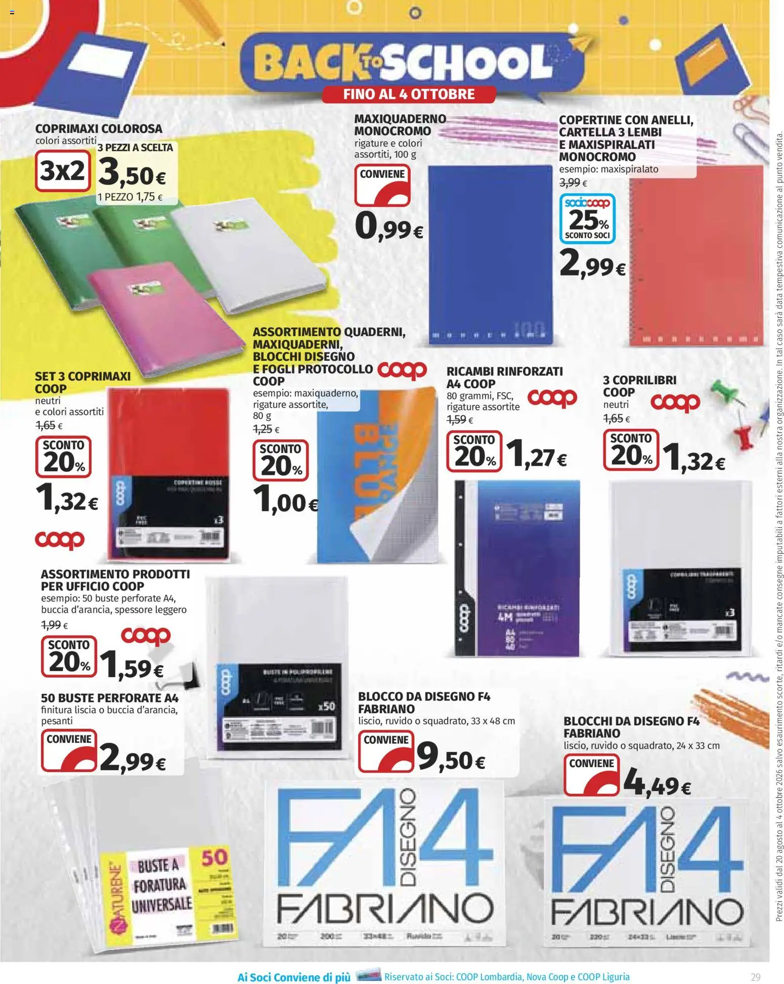 Volantino COOP del 20/08/2026 | Pagina: 29 | Prodotti: Data, Blocco da disegno