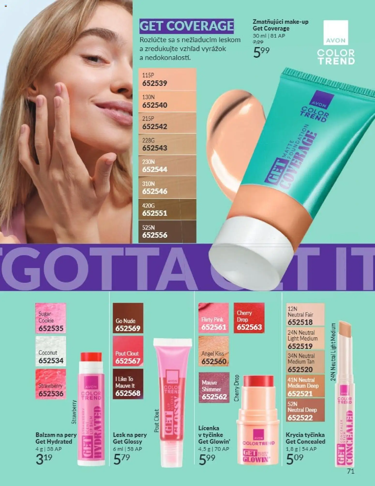 Nové Avon akcie – leták je platný od 01.09.2026 | Strana: 71 | Produkty: Lícenka, Lesk na pery