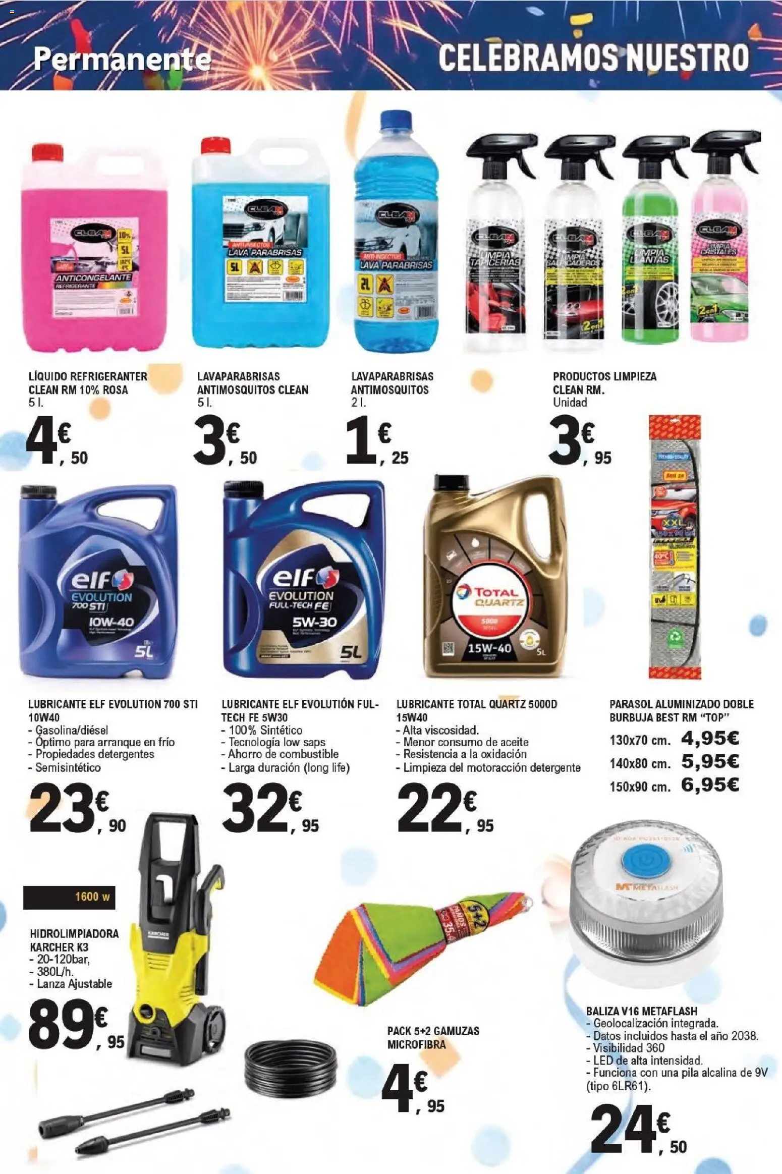 E.Leclerc Aniversario │ válido desde el 13/07/2026 | Página: 36 | Productos: Hidrolimpiadora, Detergente, Noodles αυγού, Aceite