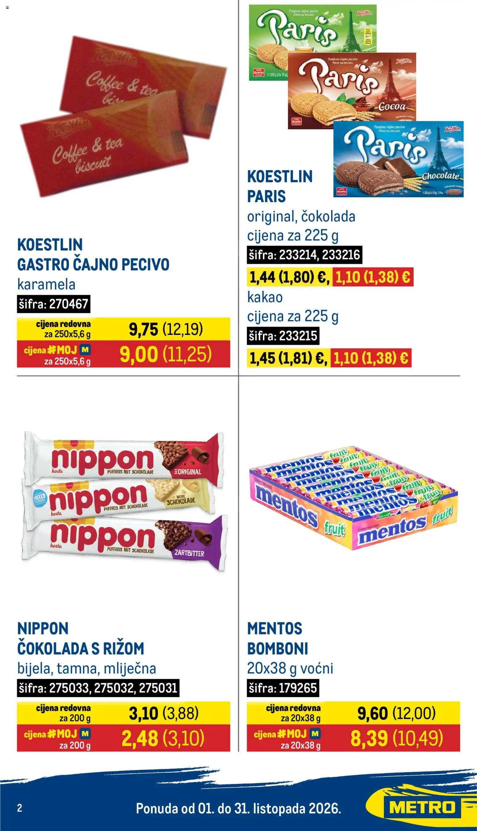 Metro katalog | vrijedi od 01.10.2026 | Stranica: 2 | Proizvodi: Čokolada, Kakao, Karamela, Pecivo