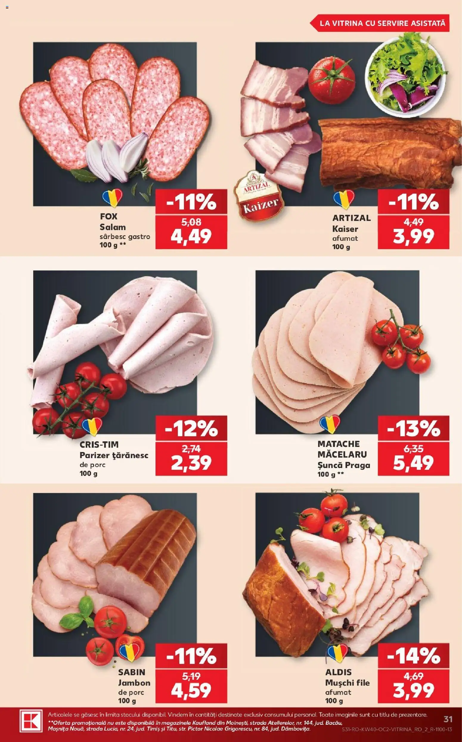 Noul catalog Kaufland – valabil de la 30.09.2026 | Pagină: 31 | Produse: Sunca praga, Sabin, Vitrină, Mușchi