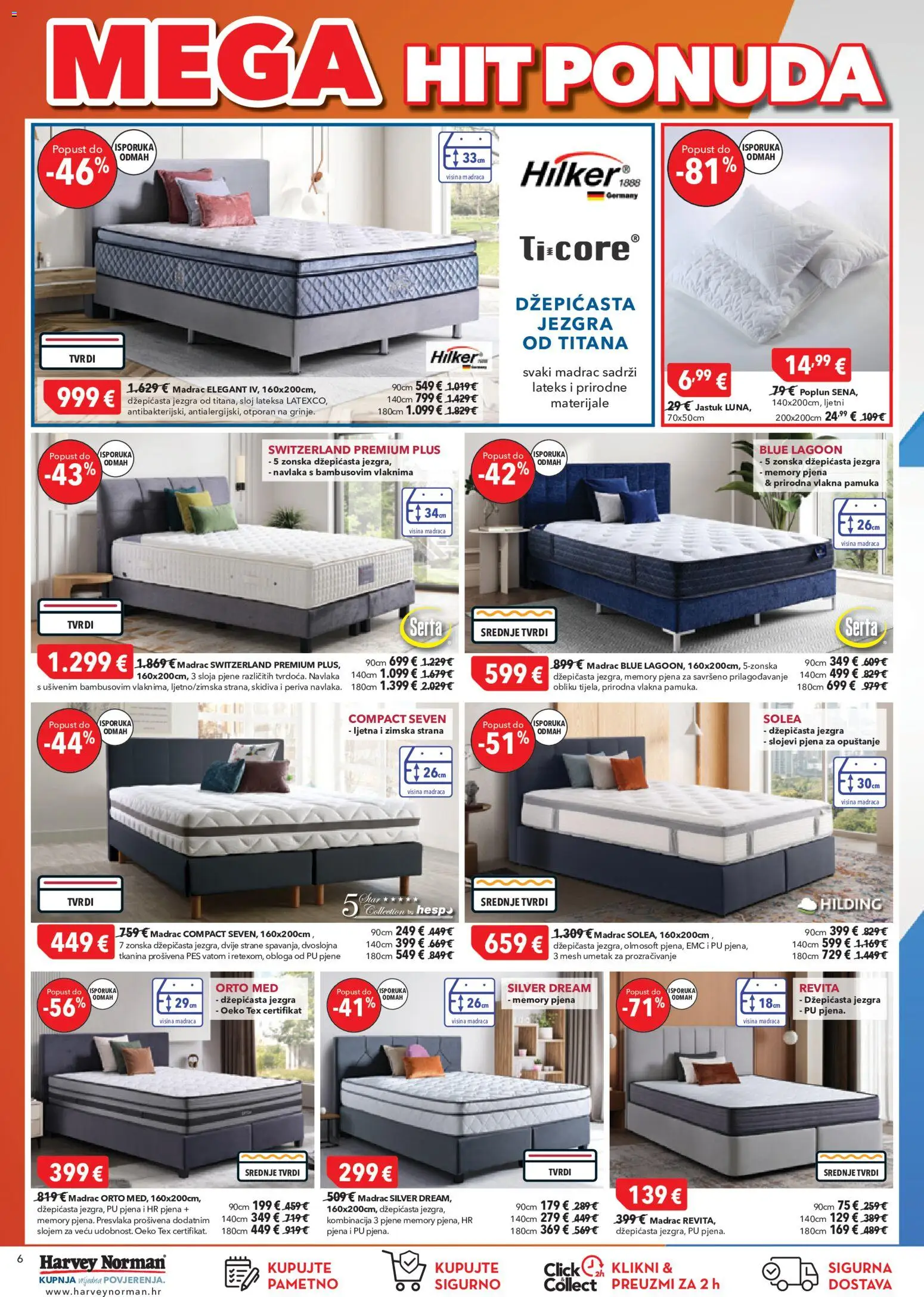Harvey Norman katalog | vrijedi od 21.05.2026 | Stranica: 6 | Proizvodi: Madrac, Jastuk, Med, Poplun