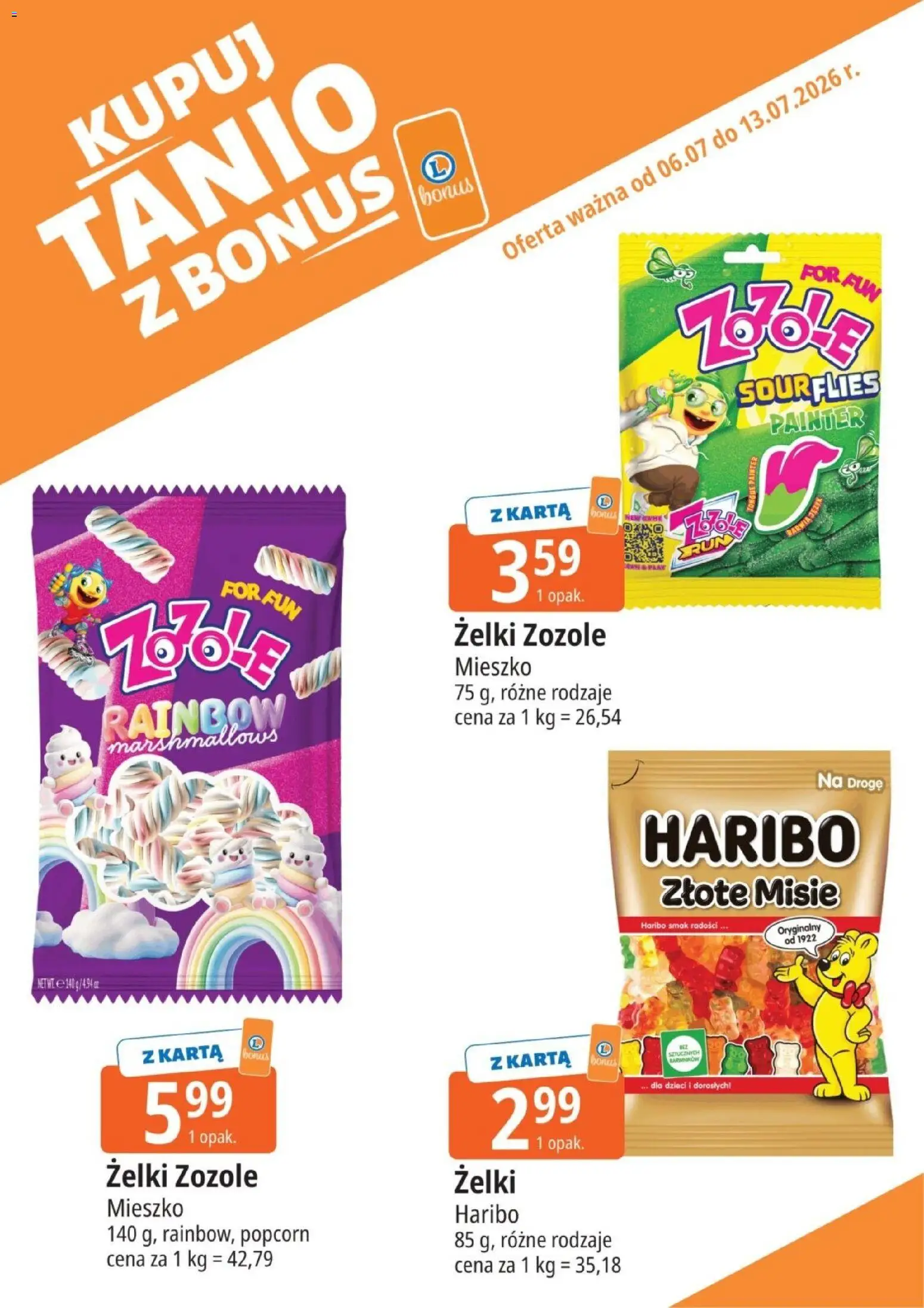 E.Leclerc gazetka - Kupuj Tanio Z Bonus od 06.07.2026 | Strona: 2 | Produkty: Karta, Żelki, Popcorn