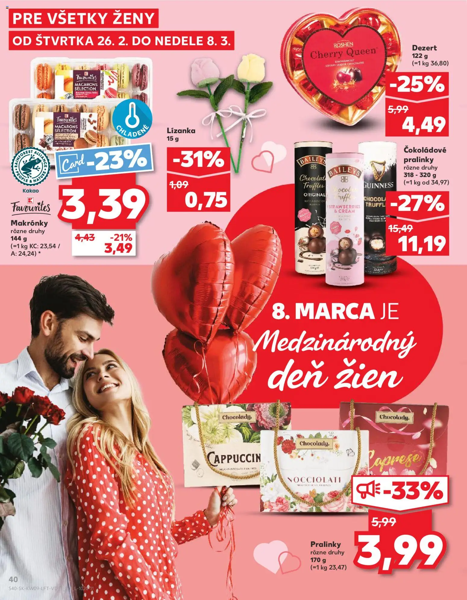 Nové Kaufland akcie – leták je platný od 26.02.2026 | Strana: 40 | Produkty: Makronky, Dezert, Baileys, Kakao