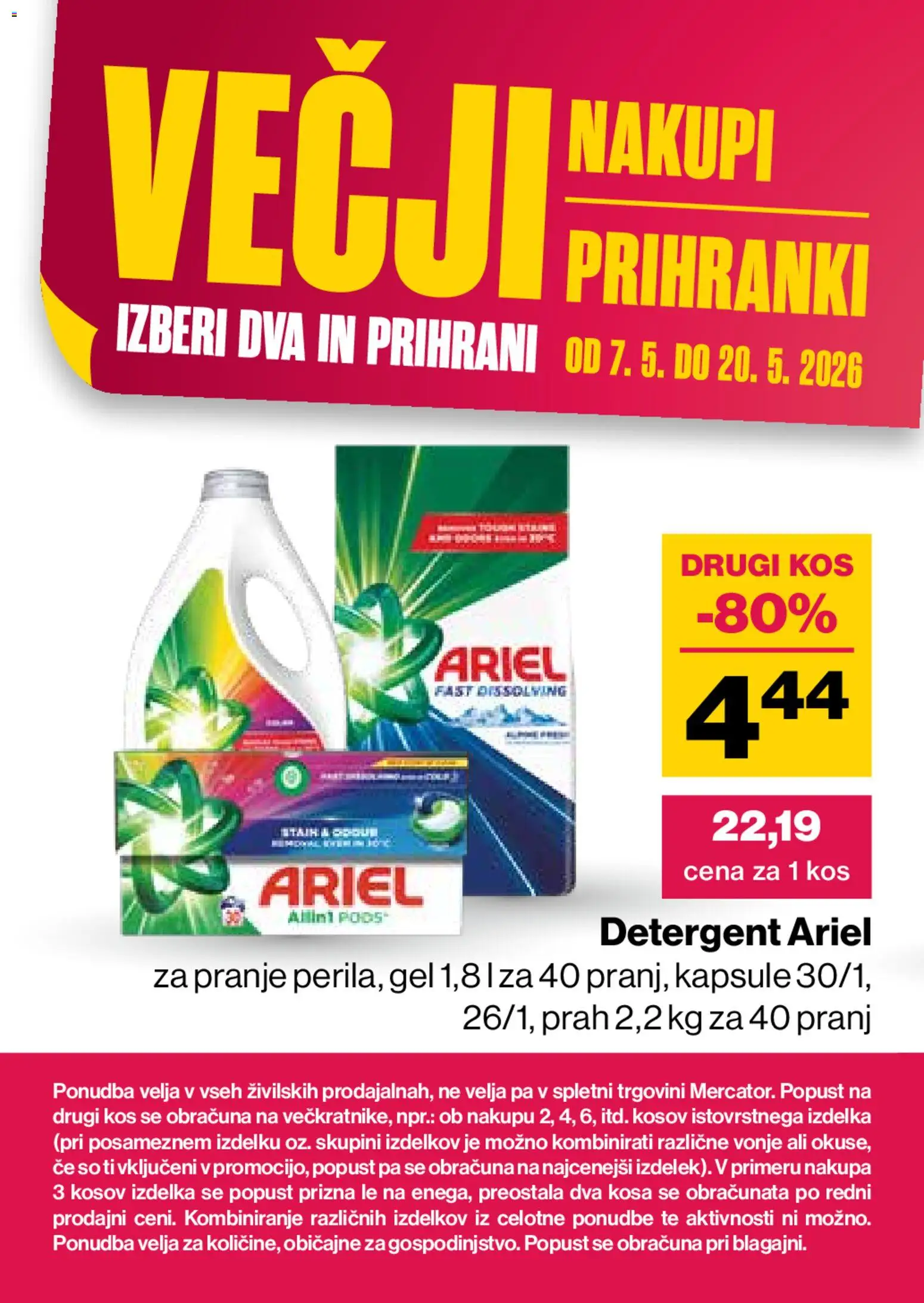 Novi Mercator katalog ponudbe – veljaven od 07.05.2026 | Stran: 54 | Izdelki: Kos, Detergent