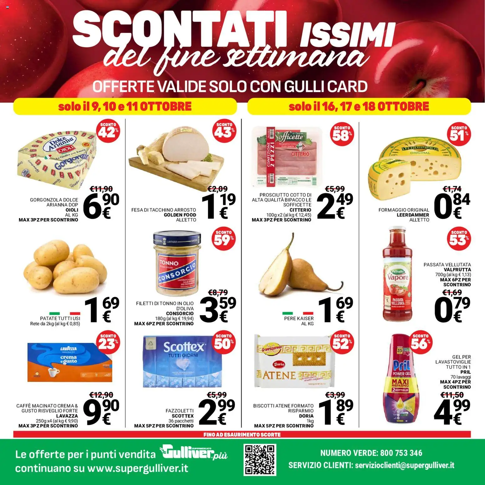 Volantino Gulliver del 09/10/2026 | Pagina: 39 | Prodotti: Tacchino, Prosciutto, Tonno, Caffè macinato