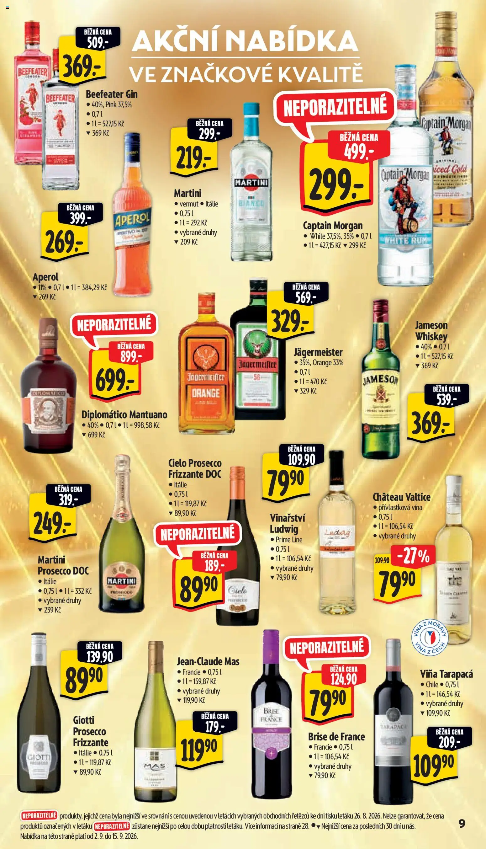 Albert leták - Hypermarket od 02.09.2026 | Strana: 15 | Produkty: Rum, Tarapaca, Jameson, Rum Diplomatico
