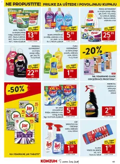 Konzum HR akciós újság - amely érvényes a következő dátumtól: 2026.10.28. | Oldal: 43 | Termékek: Ariel, Perwoll, Bref, Silan