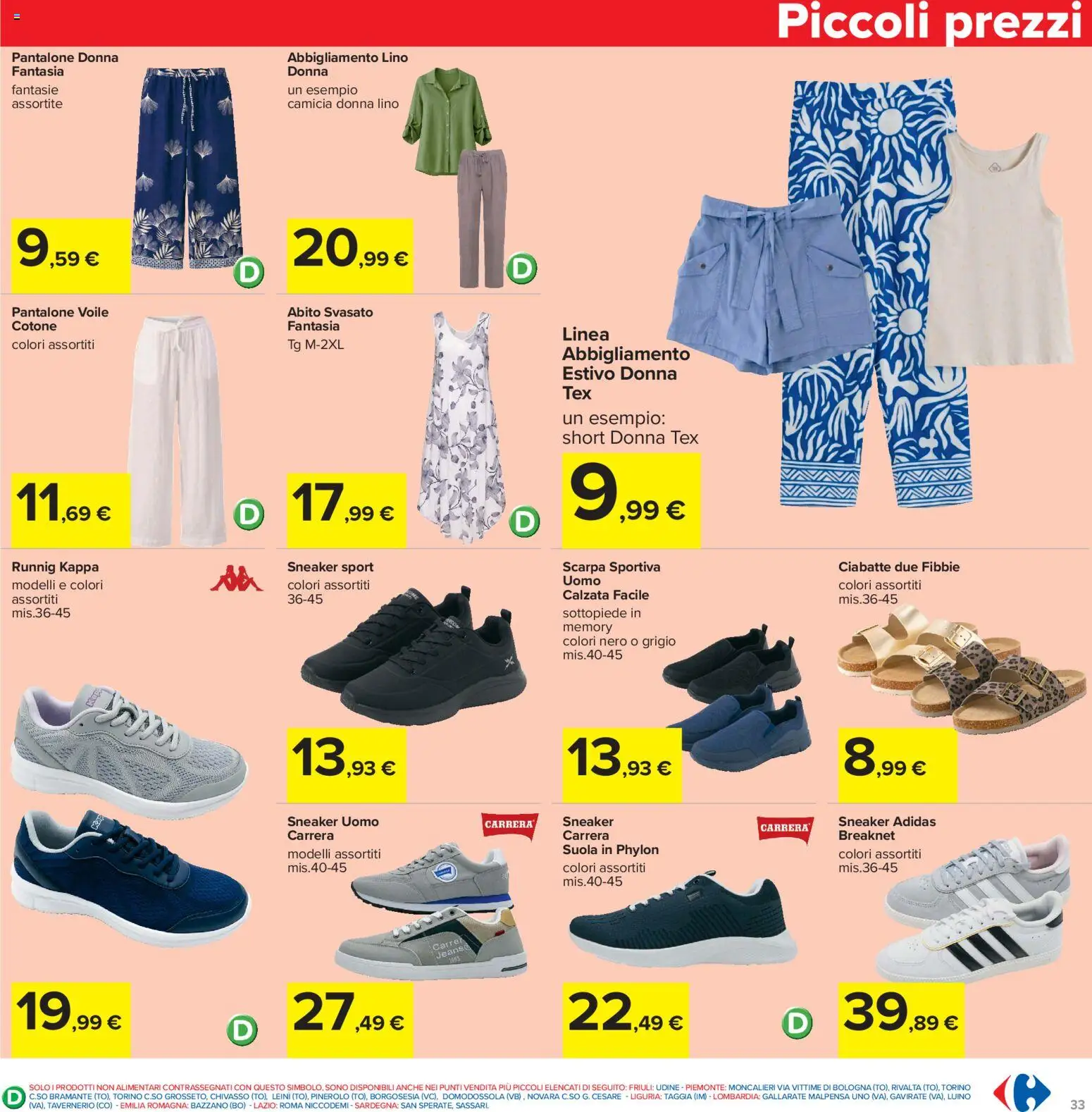 Volantino Carrefour del 16.06.2026 | Pagina: 33 | Prodotti: Camicia, Ciabatte, Abito, Jeans