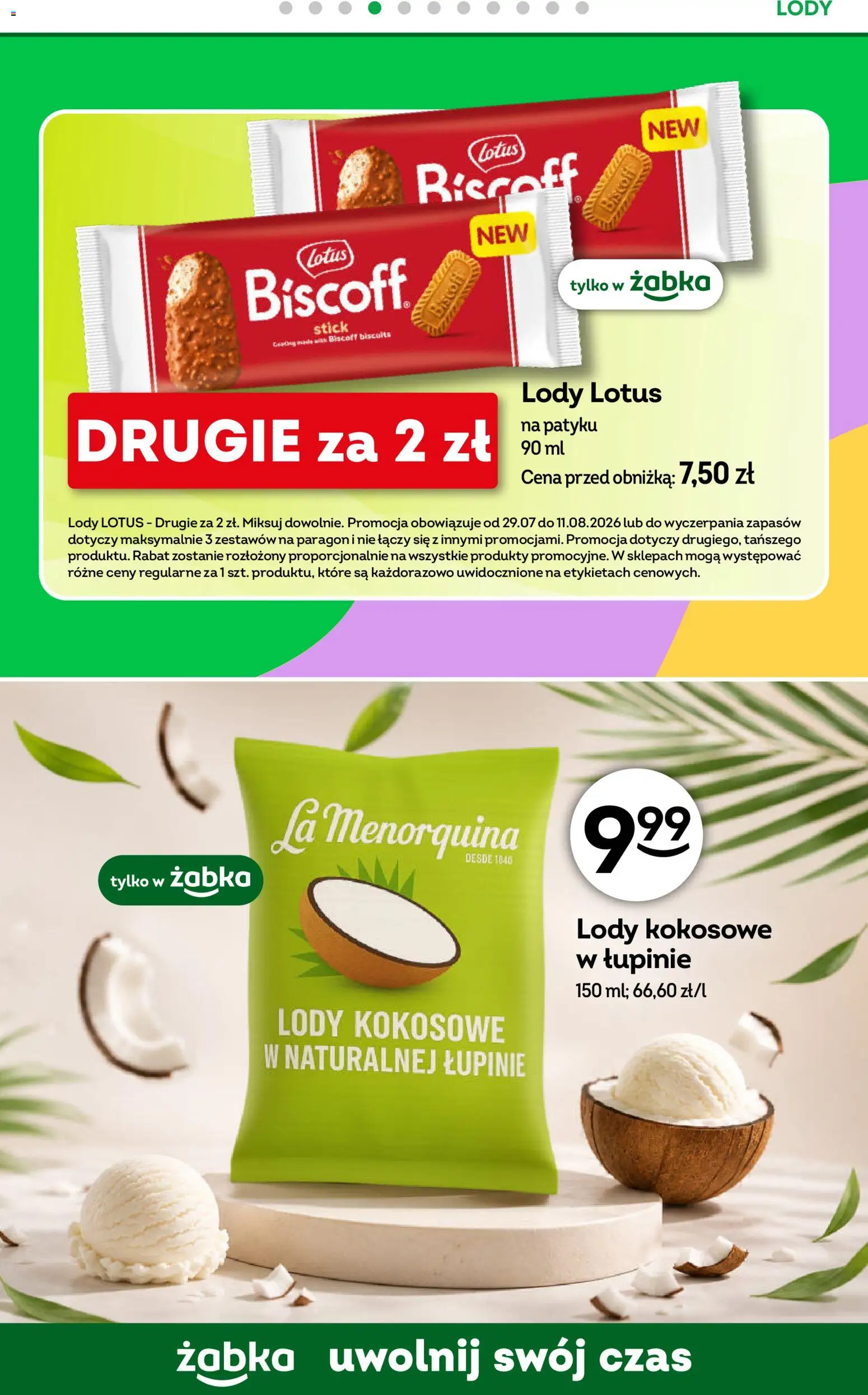 Żabka gazetka od 29.07.2026 | Strona: 51 | Produkty: Lotus, Lody