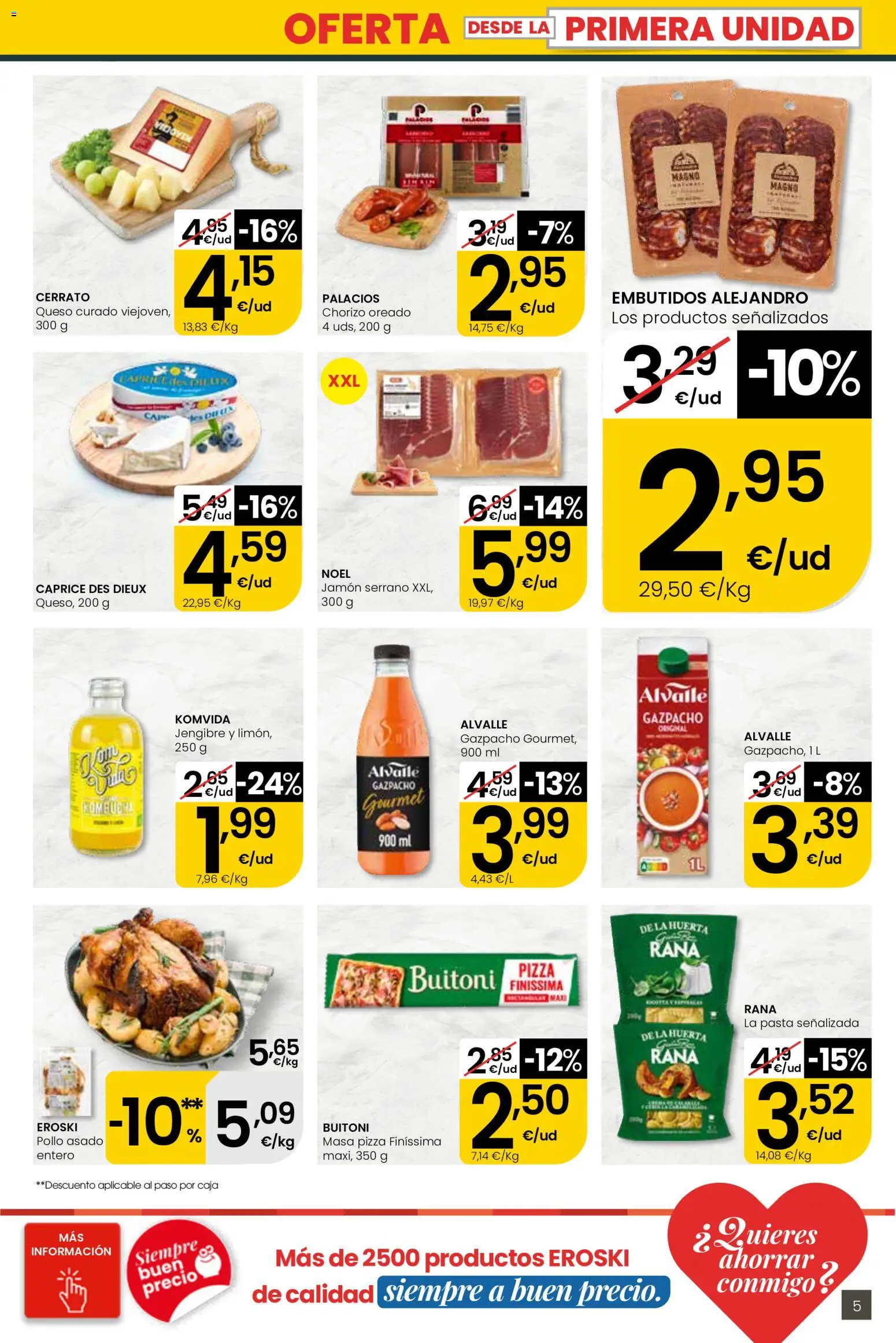 Eroski Quieres ahorrar conmigo │ válido desde el 30.04.2026 | Página: 5 | Productos: Jamón serrano, Jamón, Gazpacho, Caja