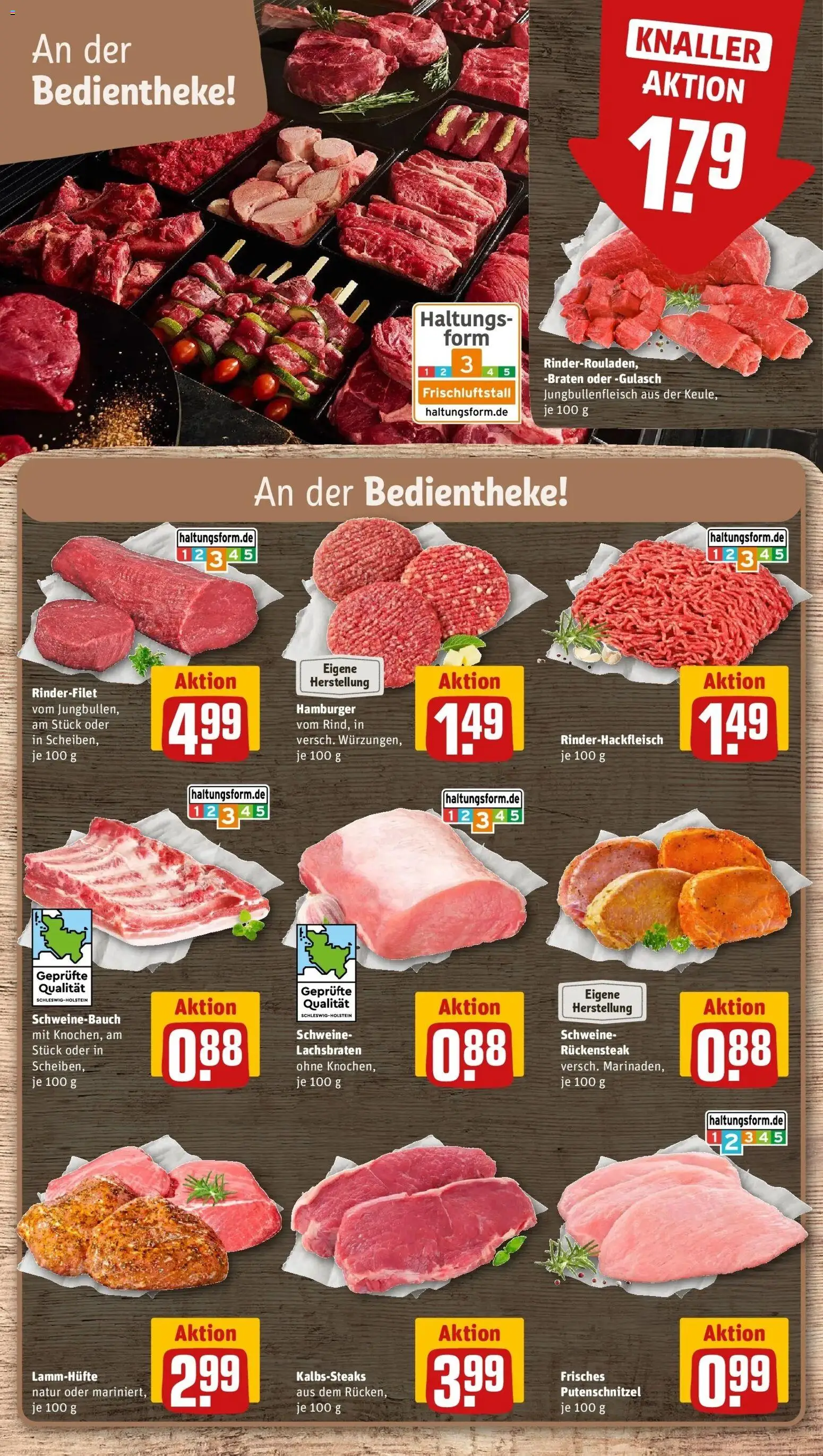 Rewe Prospekt Hamburg/Rahlstedt – gültig ab 08.06.2026 | Seite: 8 | Produkte: Rinderfilet, Schweinebauch, Putenschnitzel, Steak