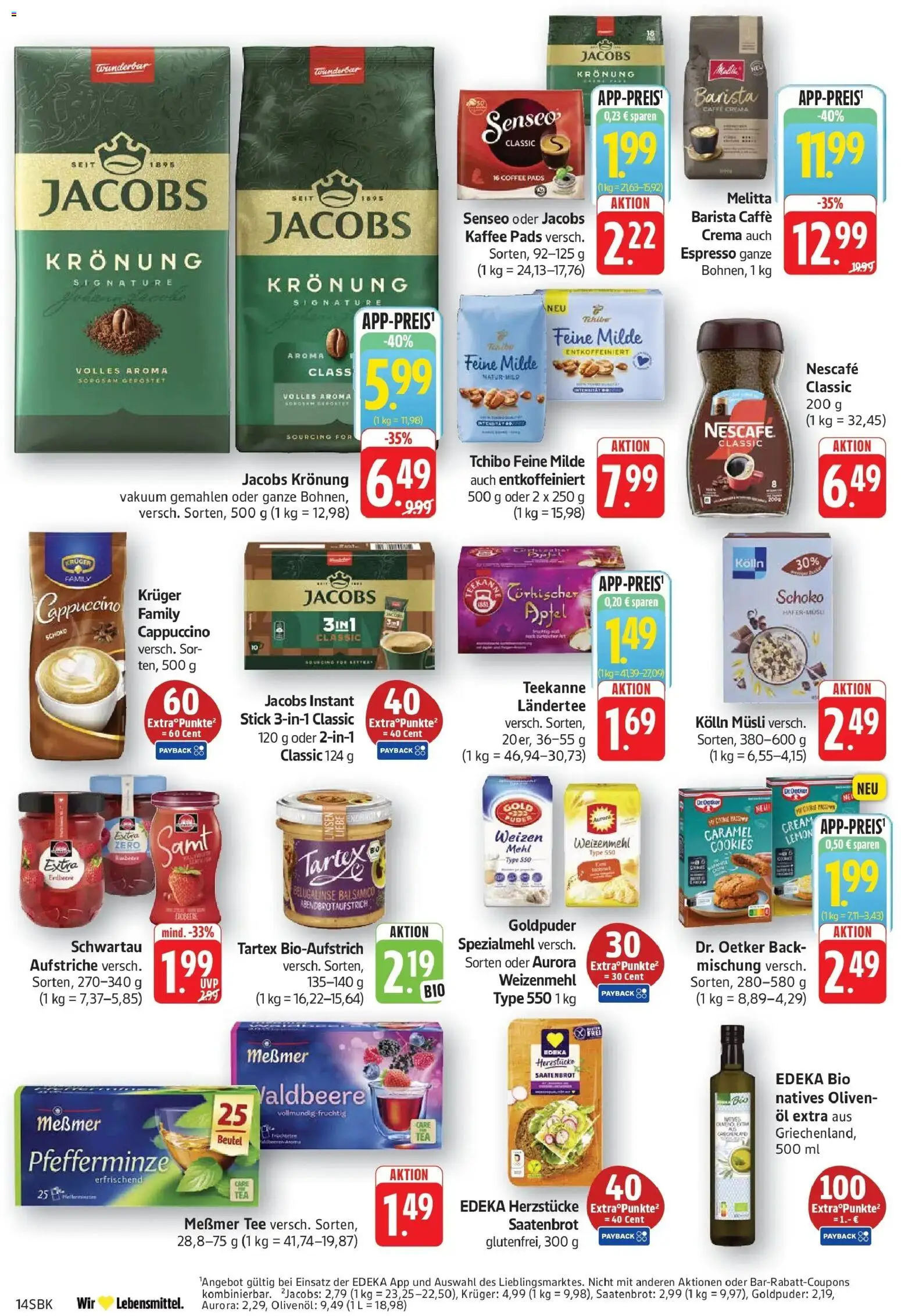 Edeka Prospekt Bruchsal (ab 21.09.2026) » Angebote Online | Seite: 14 | Produkte: Melitta, Öl, Teekanne, Tee