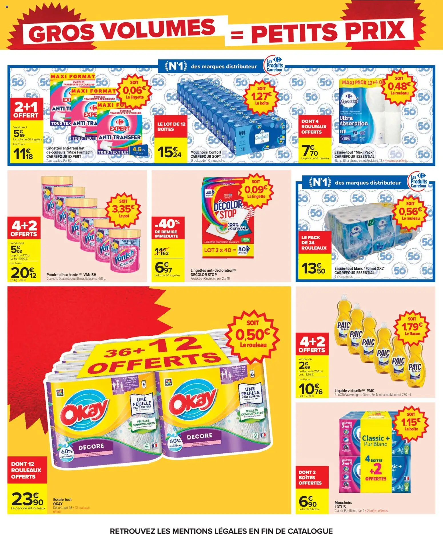 {H1} | Page: 28 | Produits: Poudre, Rouleau, Mouchoirs, Vinaigre