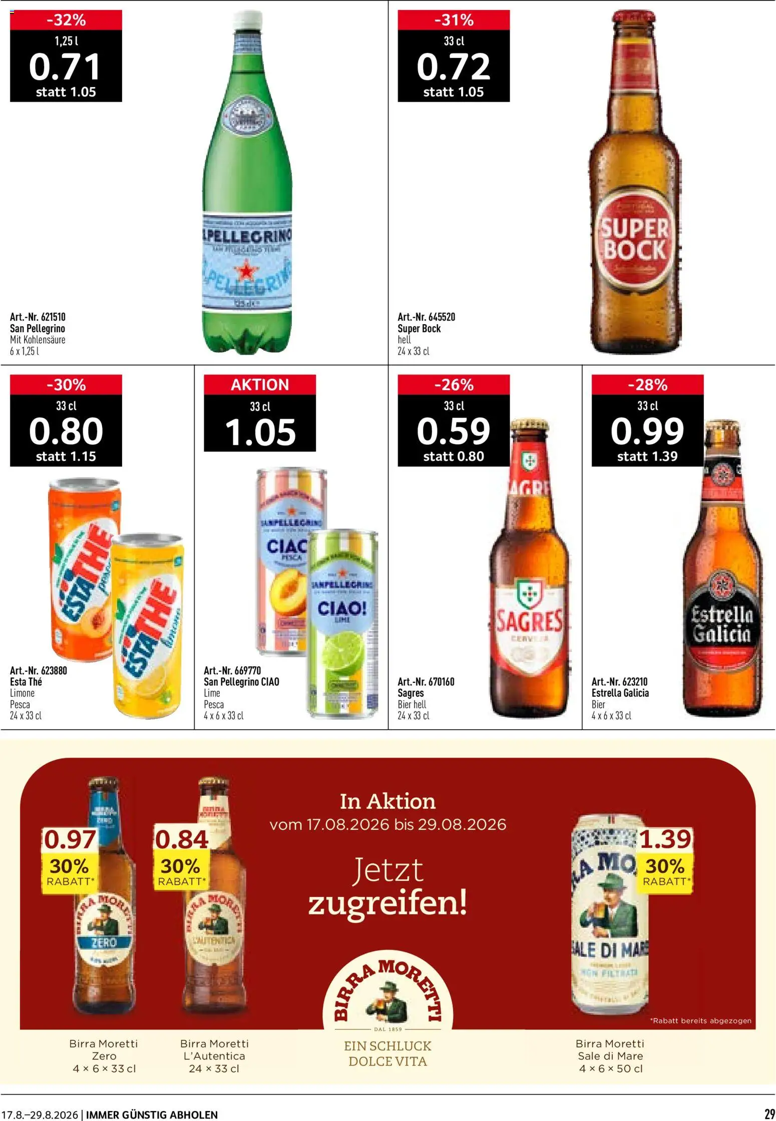 Prodega aktionen Ciao Hola Ola – gültig ab 17.08.2026 | Seite: 29 | Produkte: Bier