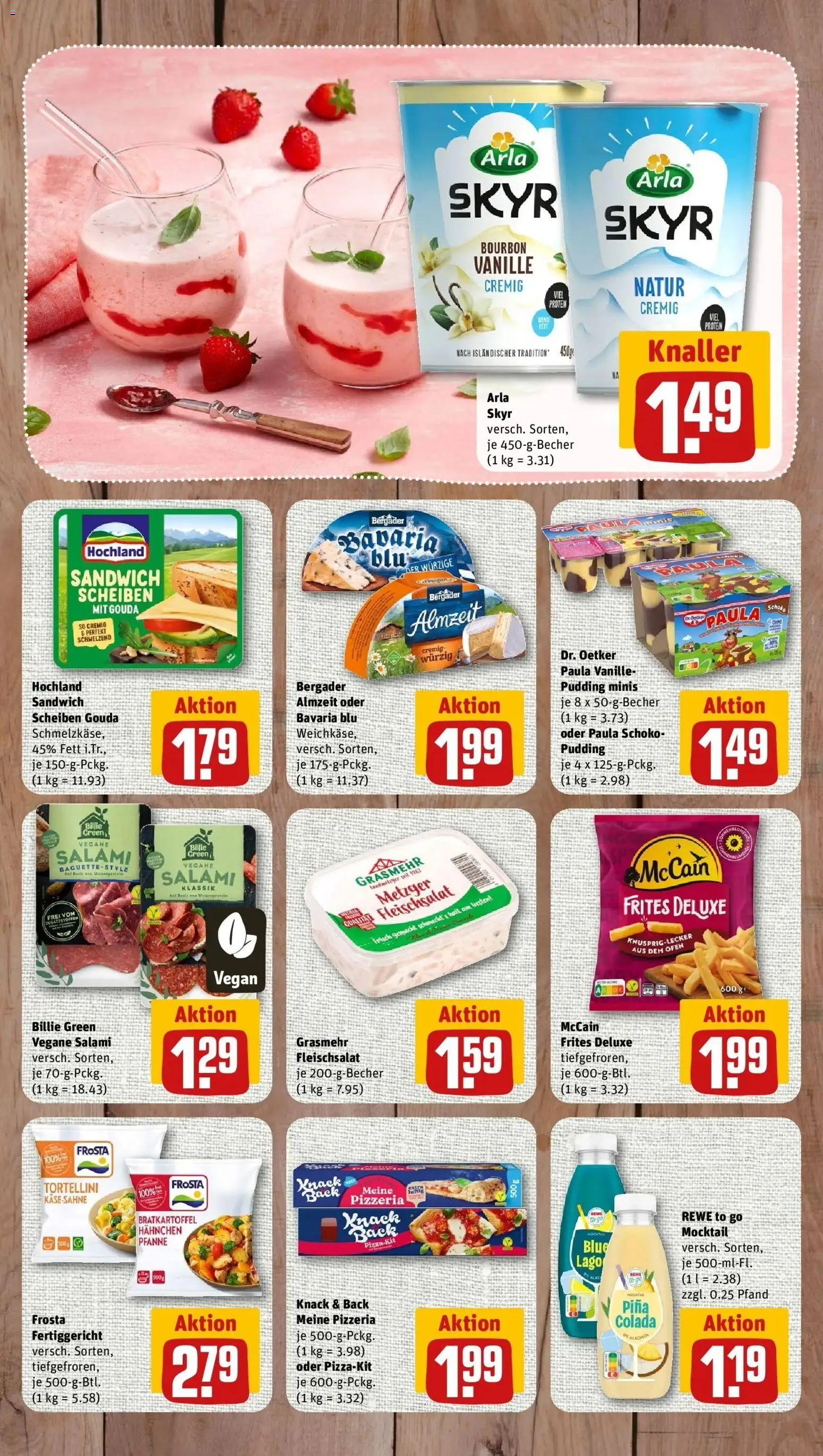 REWE Prospekt ab 28.09.2026 zum Blättern » Angebote | Seite: 7 | Produkte: Hahnchen, Gouda, Pudding, Arla skyr