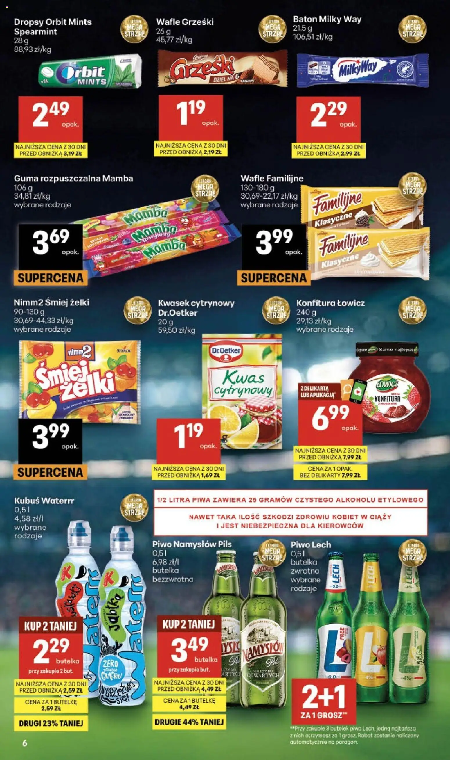 Delikatesy Centrum gazetka - Sklepy Własne od 09.07.2026 | Strona: 6 | Produkty: Kwasek cytrynowy, Baton, Piwo, Piwo Namysłów