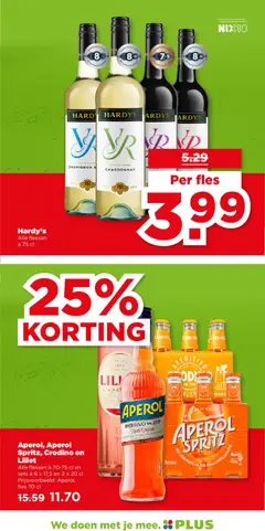 Aperol, Aperol Spritz, Crodino en Lillet, Alle flessen à 70-75 cl en sets à 6 x 17,5 en 3 x 20 cl Prijsvoorbeeld: Aperol, fles 70 cl - Voorbeeld van een folder van Plus, geldig van 27.05.2026 | Pagina: 27 | Producten: Ham, Fles, Szívsonka, Alcohol