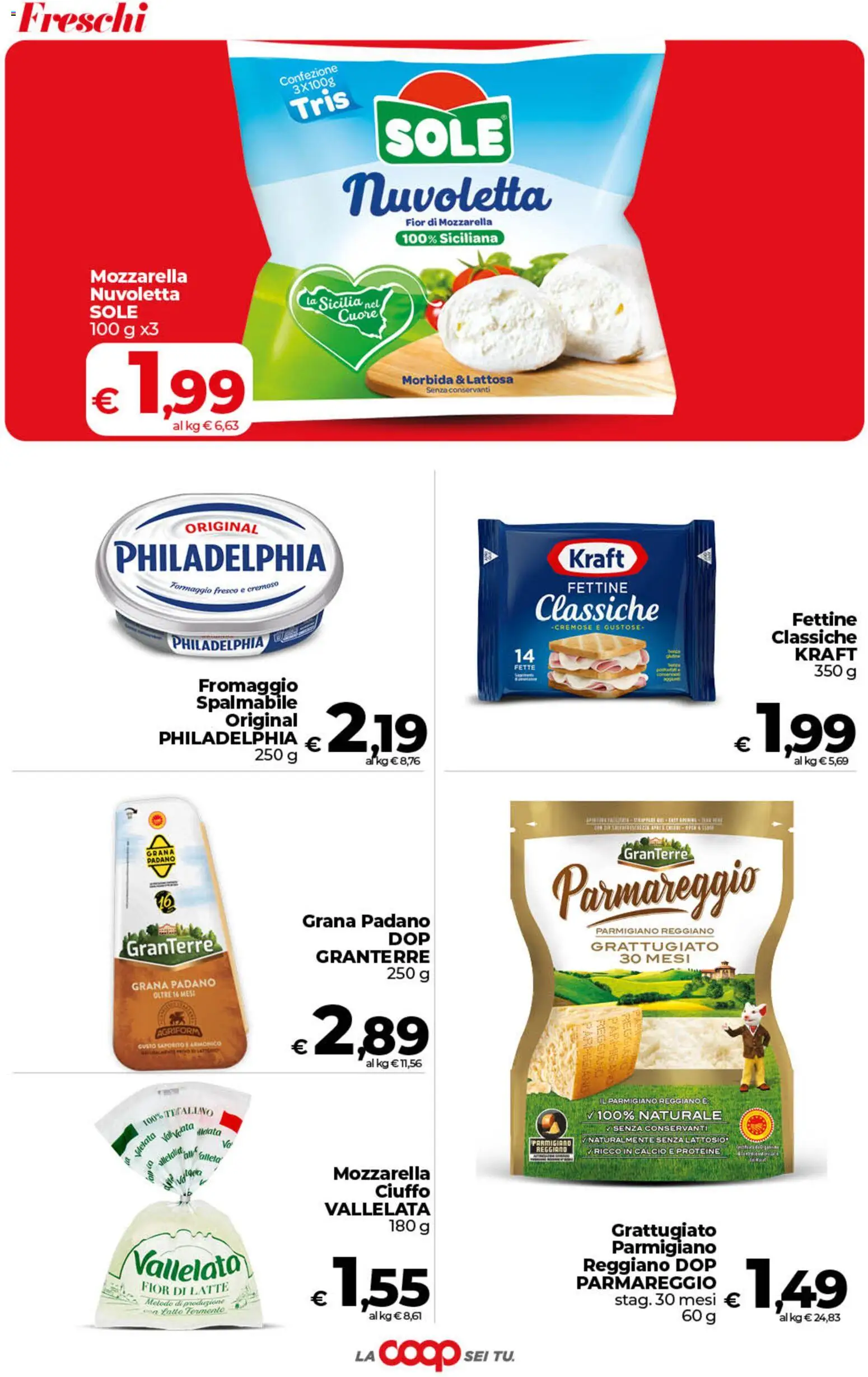 Volantino COOP del 19.05.2026 | Pagina: 14 | Prodotti: Mozzarella, Latte, Grana Padano, Parmigiano