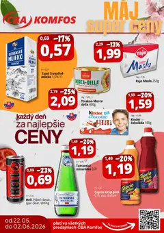 CBA Komfos leták platný od 22.05.2026
