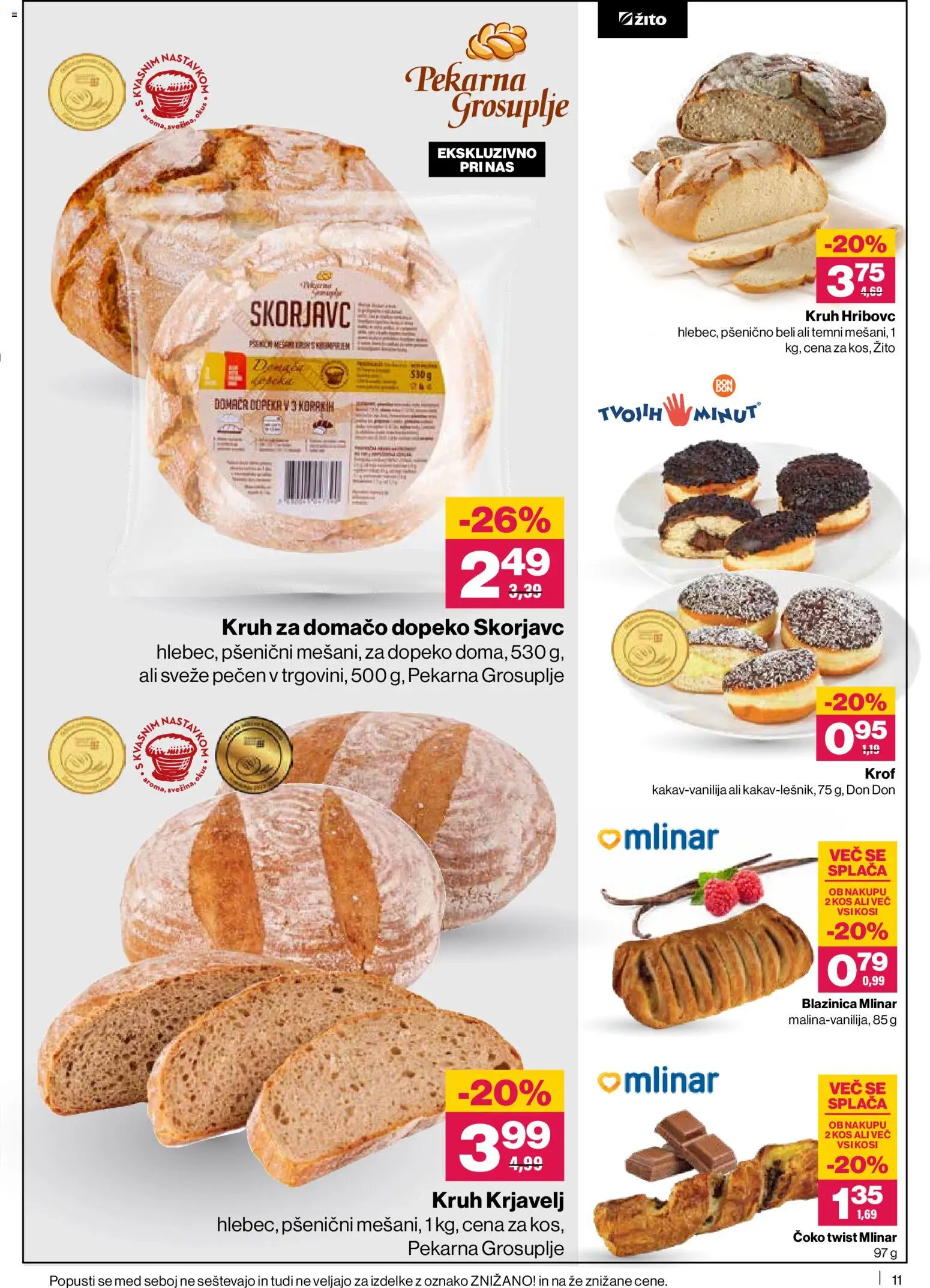 Novi Mercator katalog ponudbe – veljaven od 11.06.2026 | Stran: 11 | Izdelki: Pekarna, Kos, Kruh