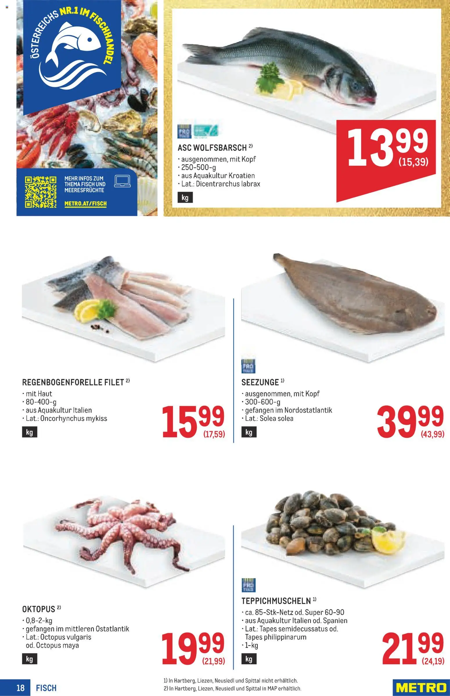 Metro angebote Profi gültig ab 25.06.2026 | Seite: 18 | Produkte: Meeresfrüchte, Fisch