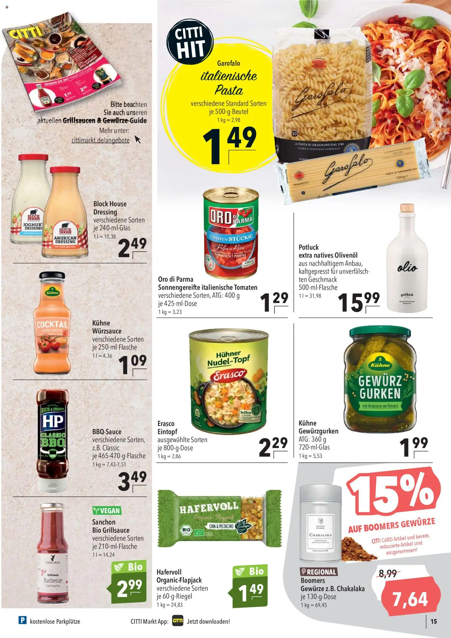 CITTI Markt Prospekt – gültig ab 27.05.2026 | Seite: 15 | Produkte: Joghurt, Tomaten, Pasta, Gurken