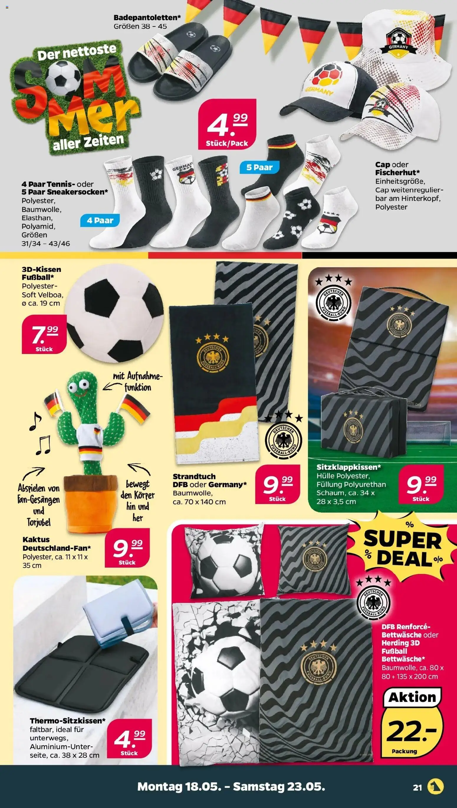Netto Wochenangebote – gültig ab 18.05.2026 | Seite: 25 | Produkte: Hülle, Strandtuch, Bettwäsche, Fußball
