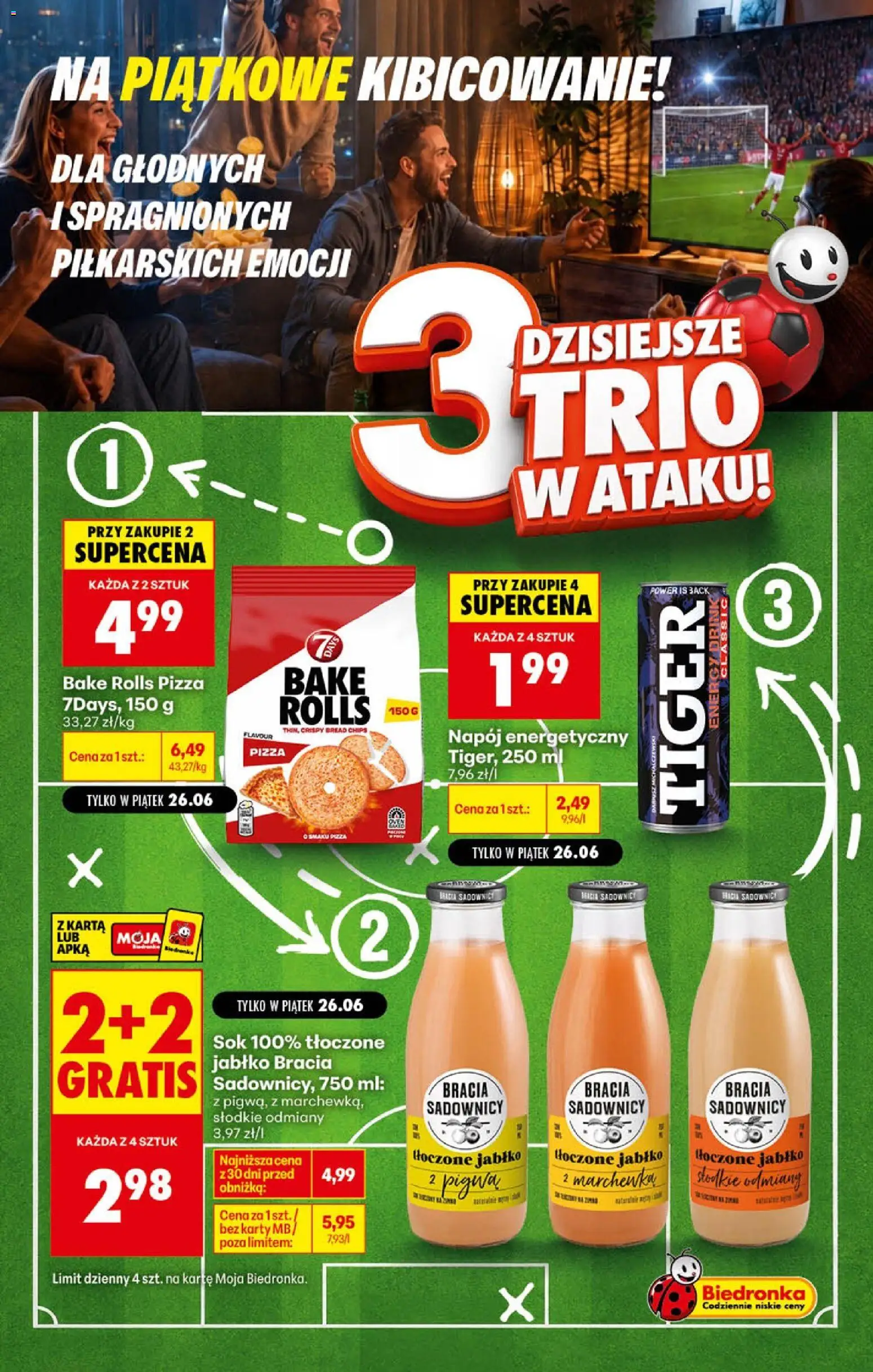 Biedronka gazetka - Football od 26.06.2026 | Strona: 1 | Produkty: Karta, Pigwa, Pizza, Sok