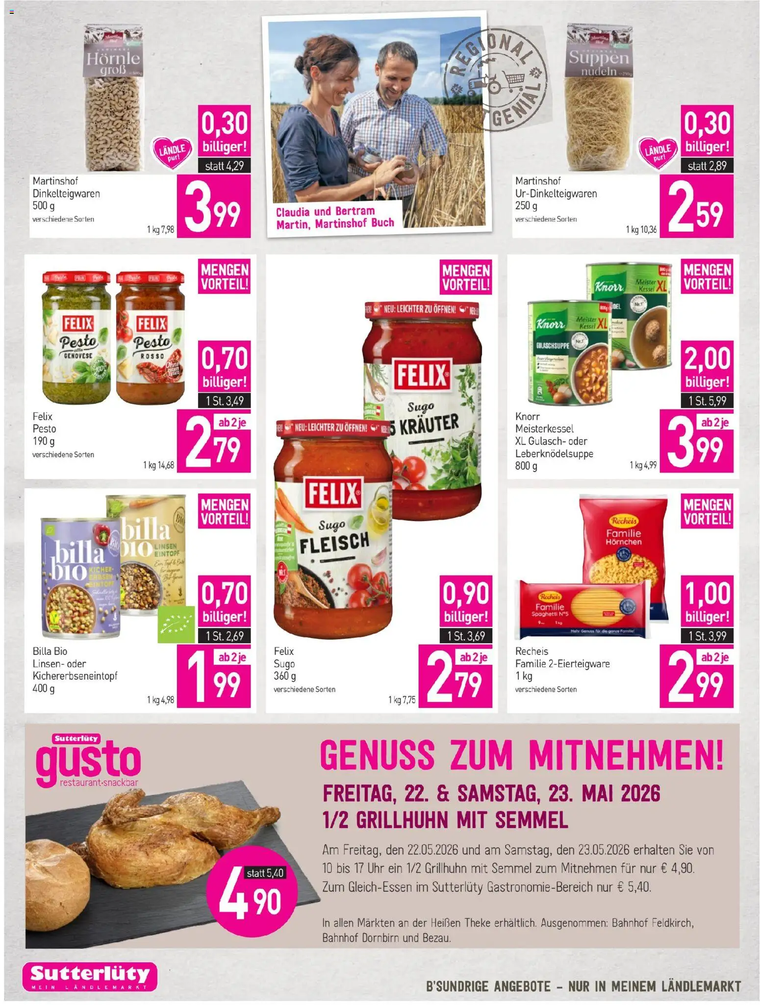 Sutterlüty Flugblatt gültig ab 21.05.2026 | Seite: 16 | Produkte: Erbsen, Uhr, Hajdina liszt, Nudeln
