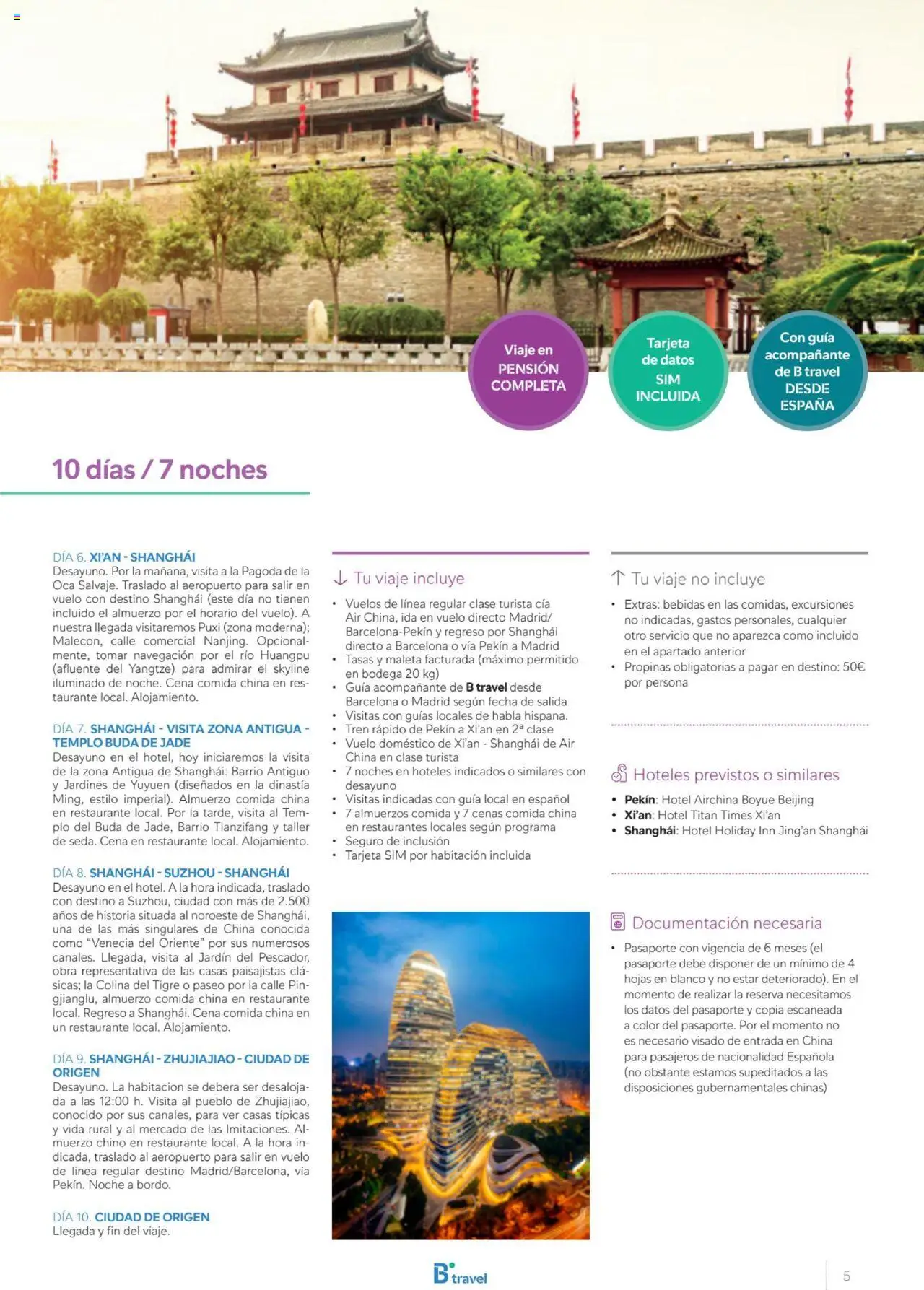 B the travel brand Viajeros Expertos Internacional 2026 │ válido desde el 03/10/2025 | Página: 5 | Productos: Maleta, Bebidas, Navegación