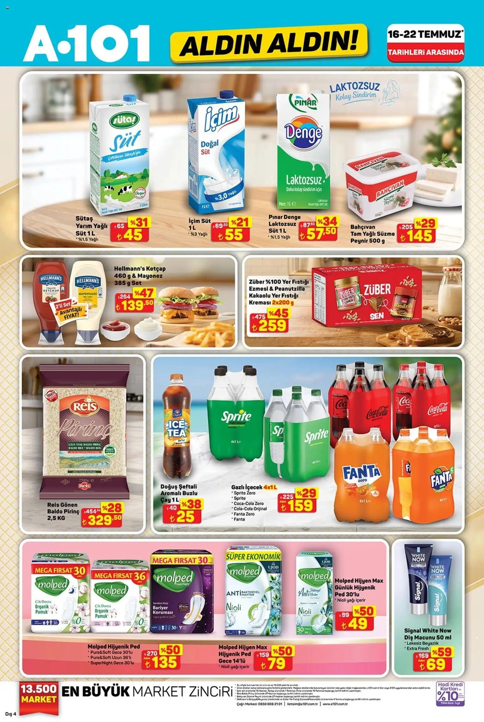 A101 - Katalog Aldın Aldın - 16 Temmuz 2026 tarihinden itibaren geçerlidir | Sayfa: 1 | Ürünler: Yer fıstığı, Gazlı içecek, Fanta, Sprite