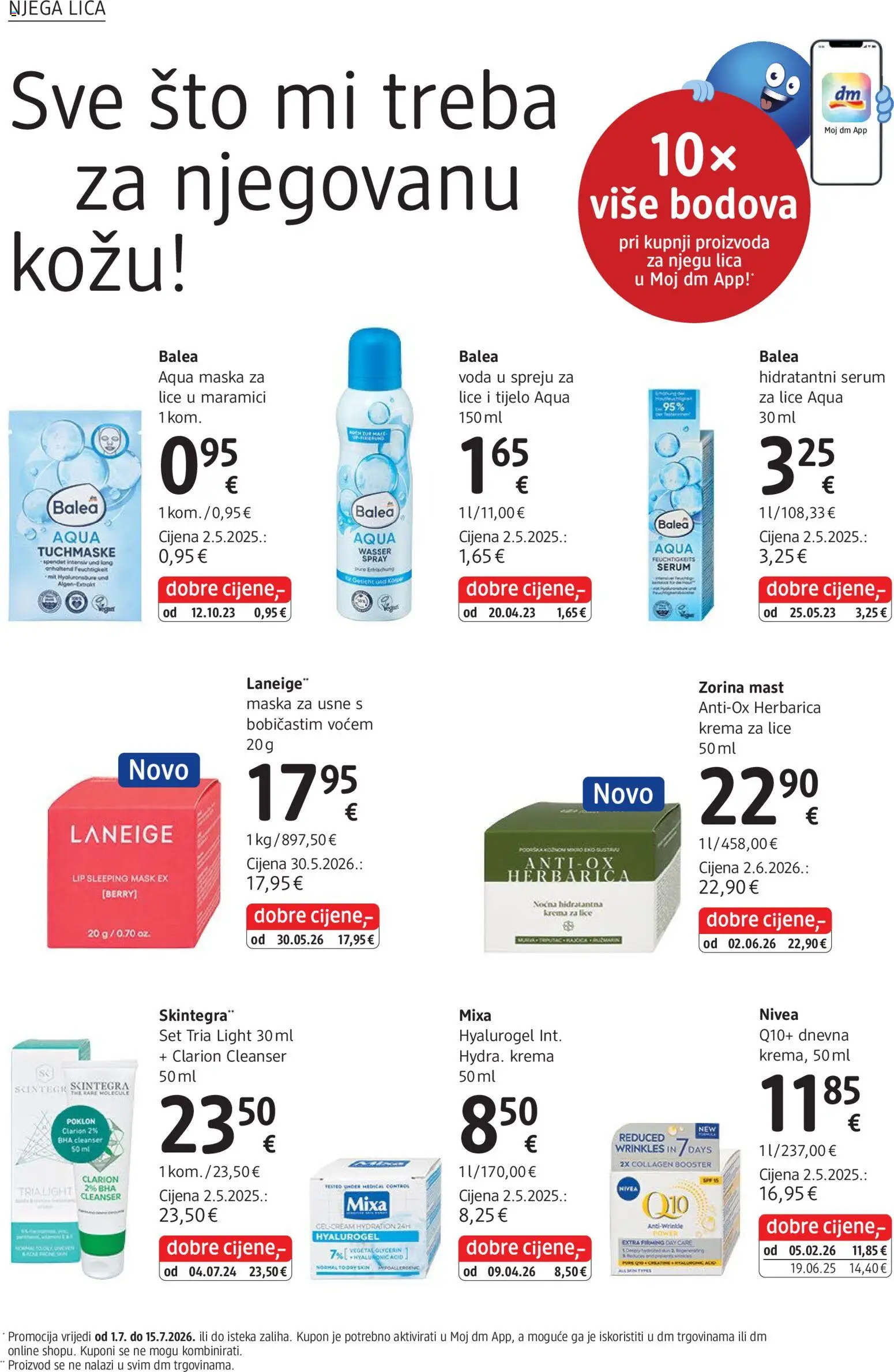 DM katalog | vrijedi od 01.07.2026 | Stranica: 26 | Proizvodi: Krema za lice, Maska, Voda, Nivea