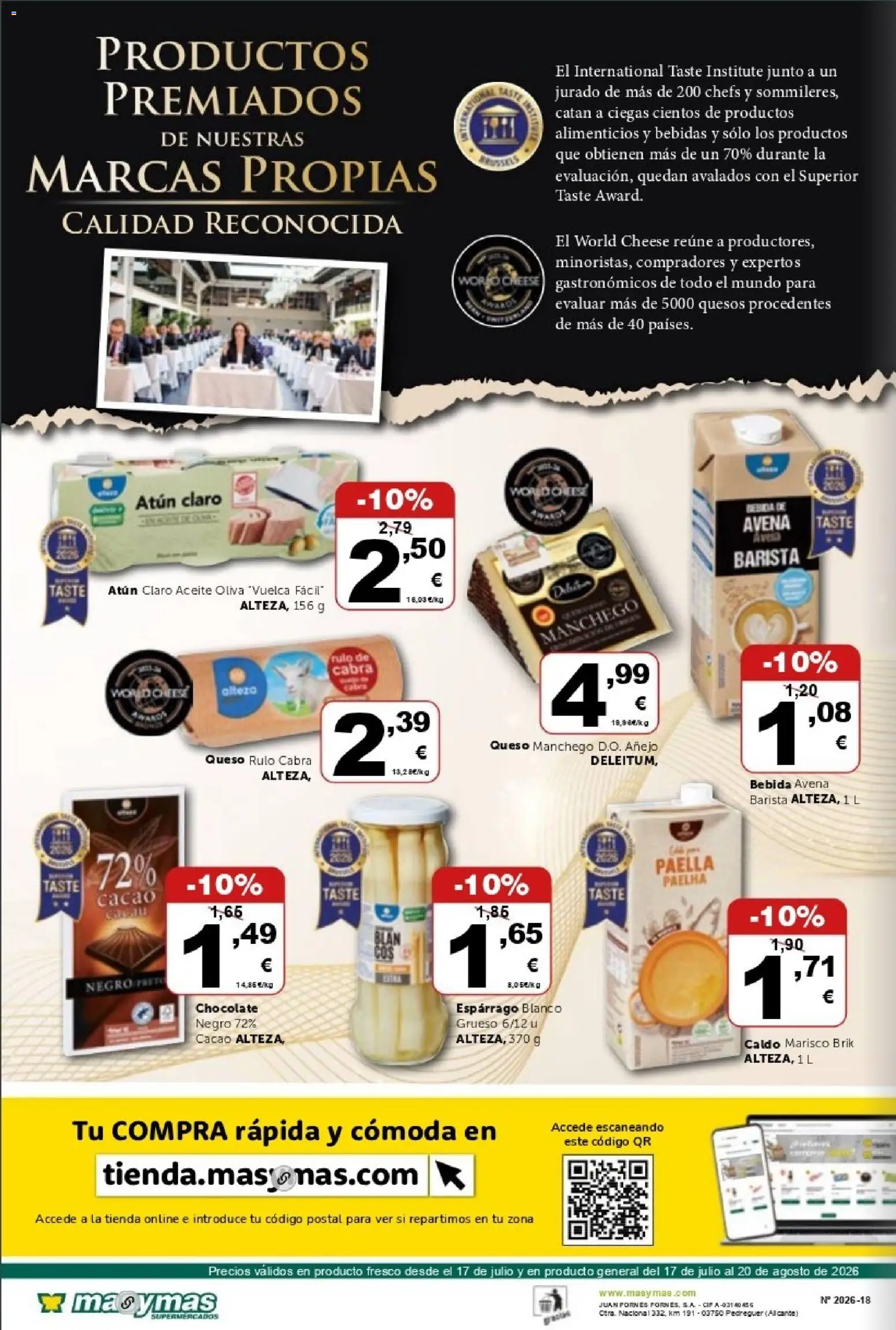 Masymas folleto │ válido desde el 17/07/2026 | Página: 20 | Productos: Queso, Aceite, Φρυγανιές σικάλεως, Atún claro