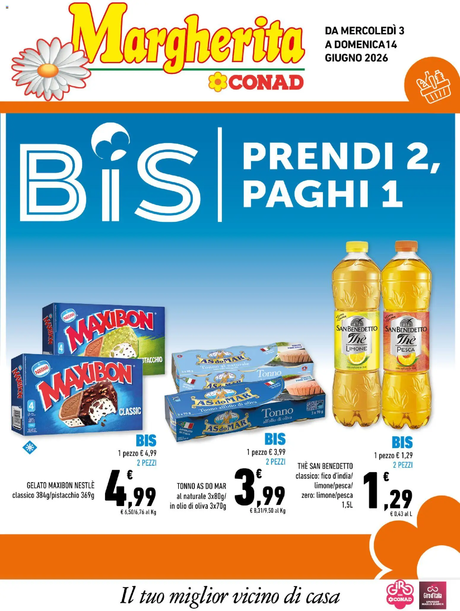 Volantino Conad del 03.06.2026 | Pagina: 1 | Prodotti: Gelato, Limone, Olio, Pesca