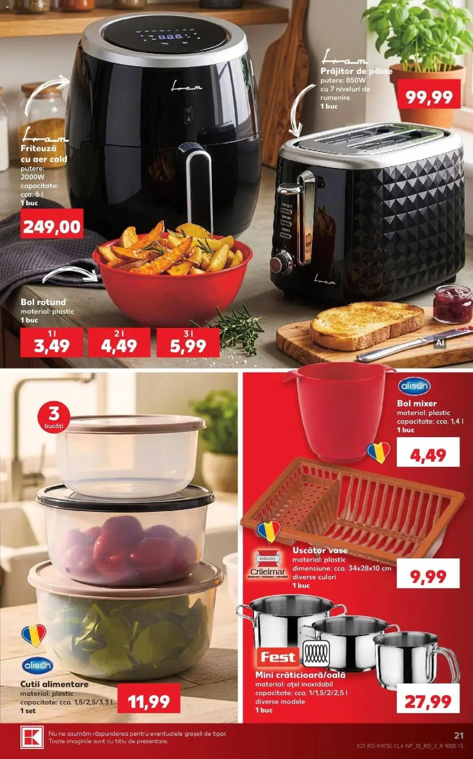 Kaufland Focșani 26.08.2026 - Revista si Oferta | Pagină: 21 | Produse: Mixer, Bol, Friteuză, Prăjitor de pâine