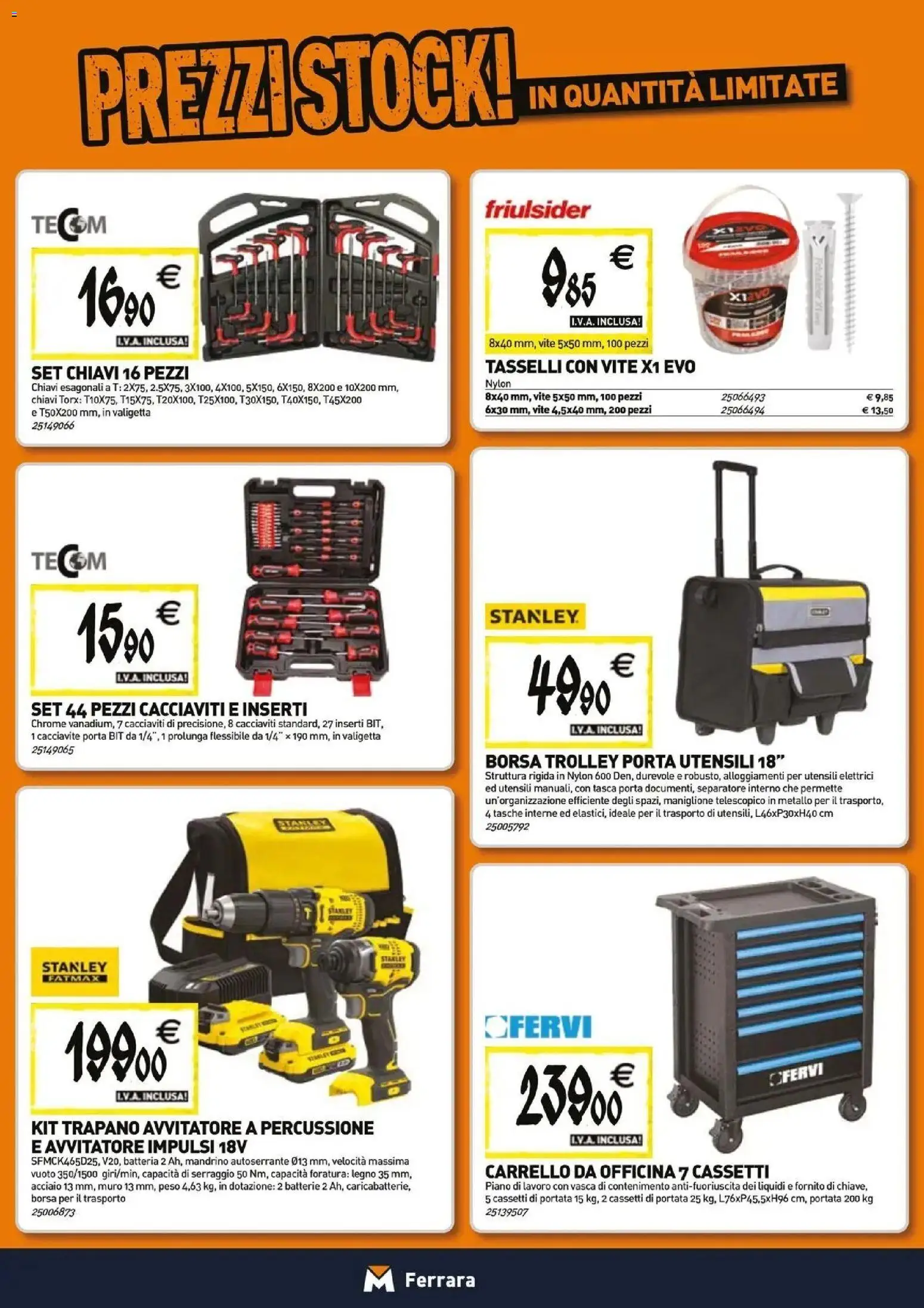 Volantino TECNOMAT del 29/10/2026 | Pagina: 19 | Prodotti: Avvitatore, Trolley, Tasche, Batterie
