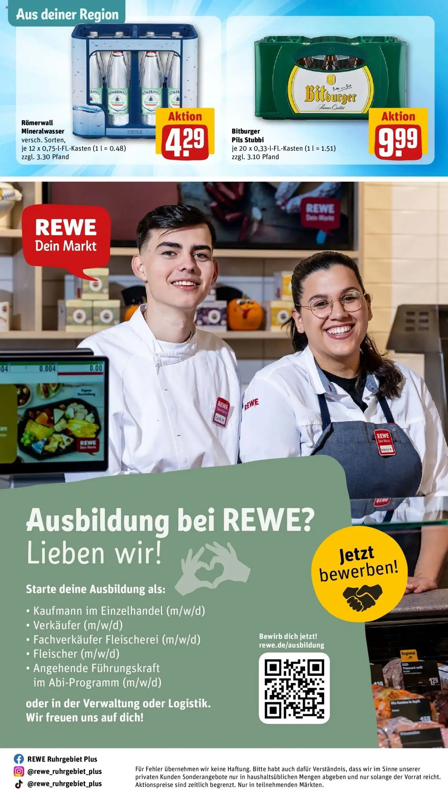 REWE Prospekt ab 26.10.2026 zum Blättern » Angebote | Seite: 32 | Produkte: Bitburger, Pils, Mineralwasser