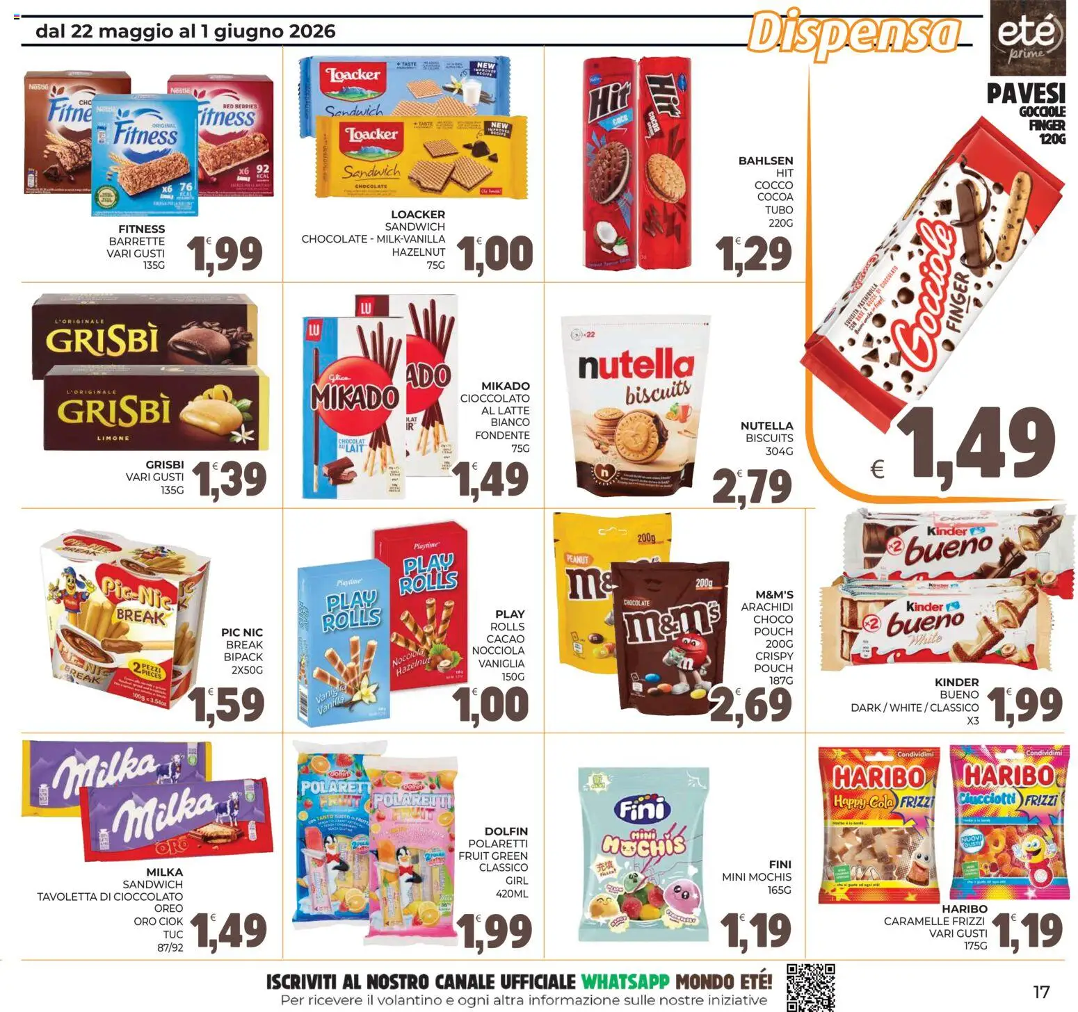 Volantino Eté del 22.05.2026 | Pagina: 17 | Prodotti: Tubo, Nutella, Cocco, Cacao