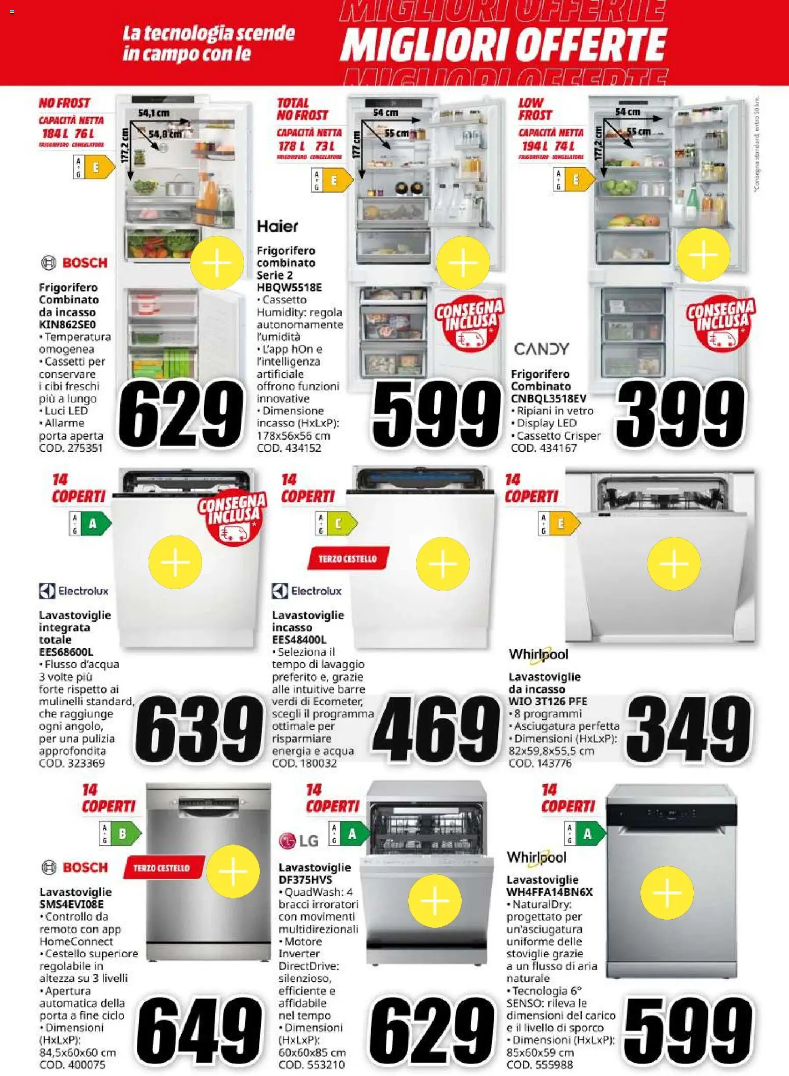 Volantino Media World del 18.05.2026 | Pagina: 30 | Prodotti: Acqua, Lavastoviglie, Frigorifero, Frigorifero combinato